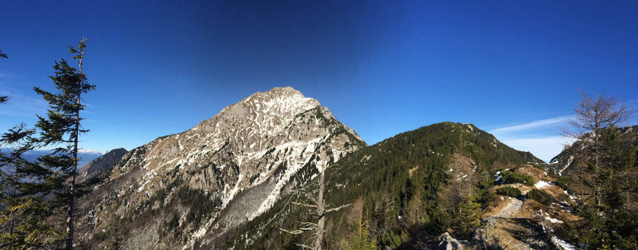 The view over the mountain opened up as walked further up the trail.