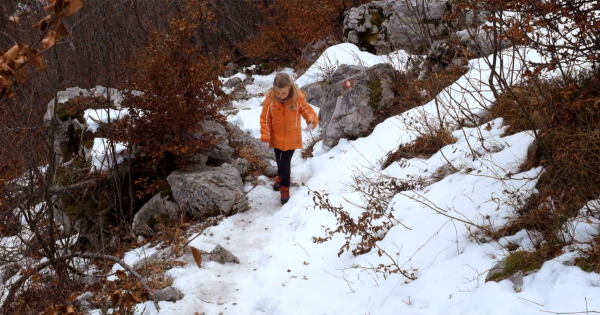 As the sun rarely shines here in the winter, the trail is usually covered in snow.