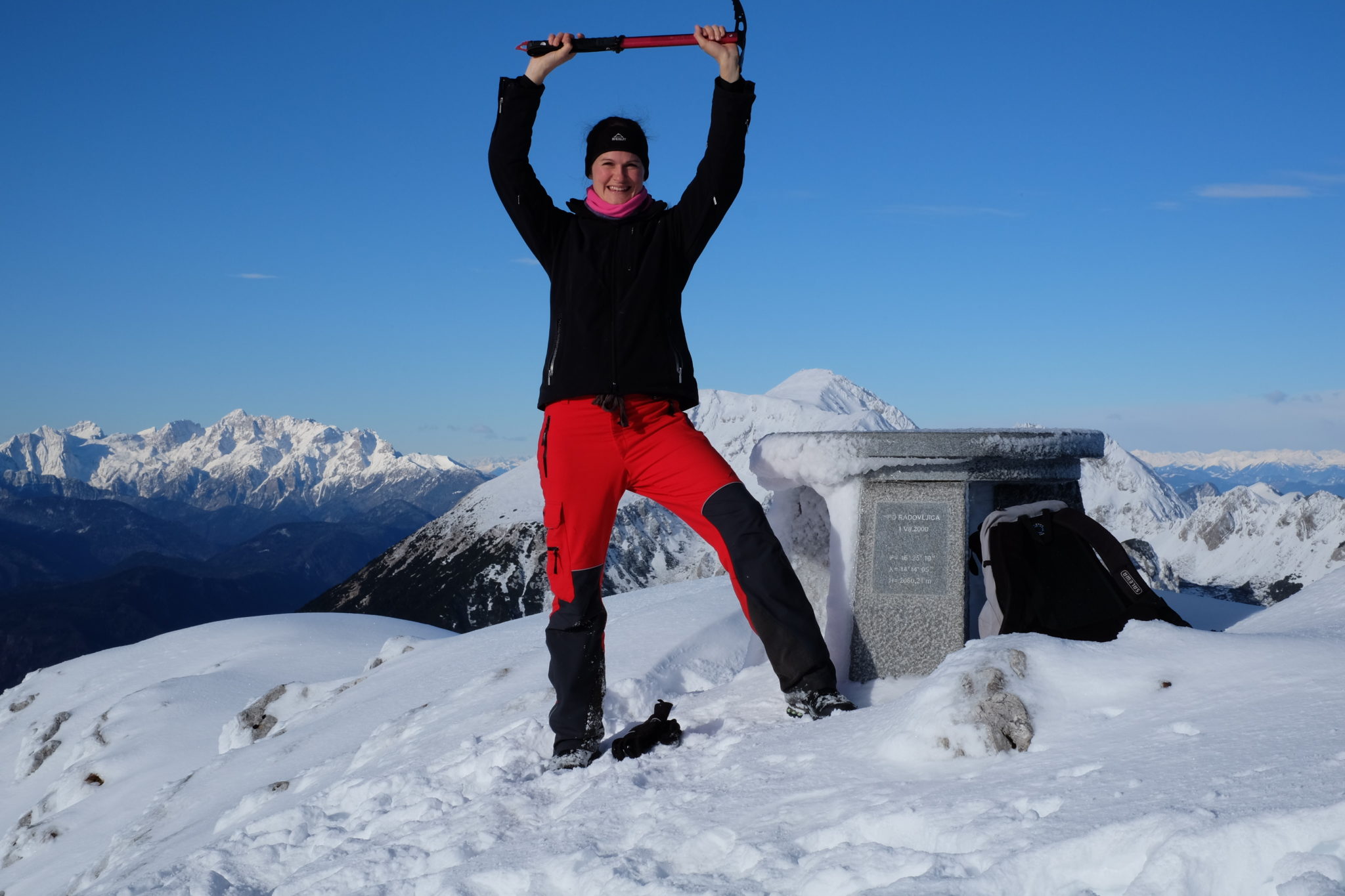 At the top of Mt. Begunjščica, 2,060 m.