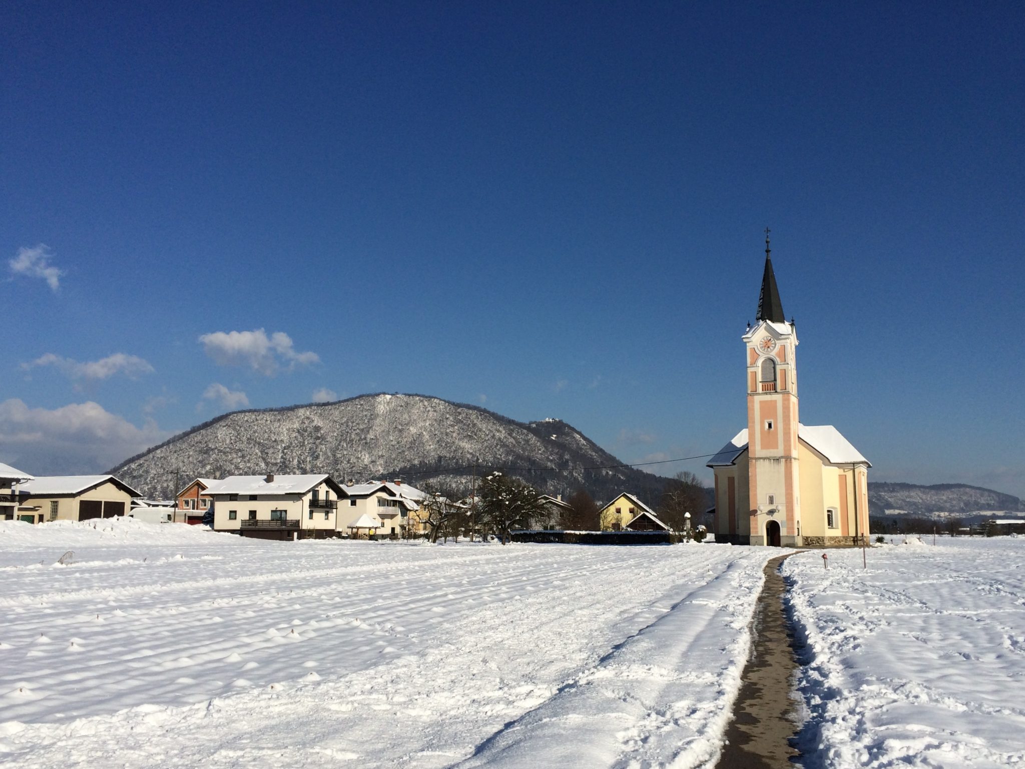 Šmarna gora (Smarna gora) seen from Stanezice.