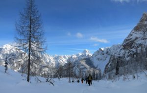 Backcountry skiing in the Valley of Mrzle vode (Valle di Riofreddo)