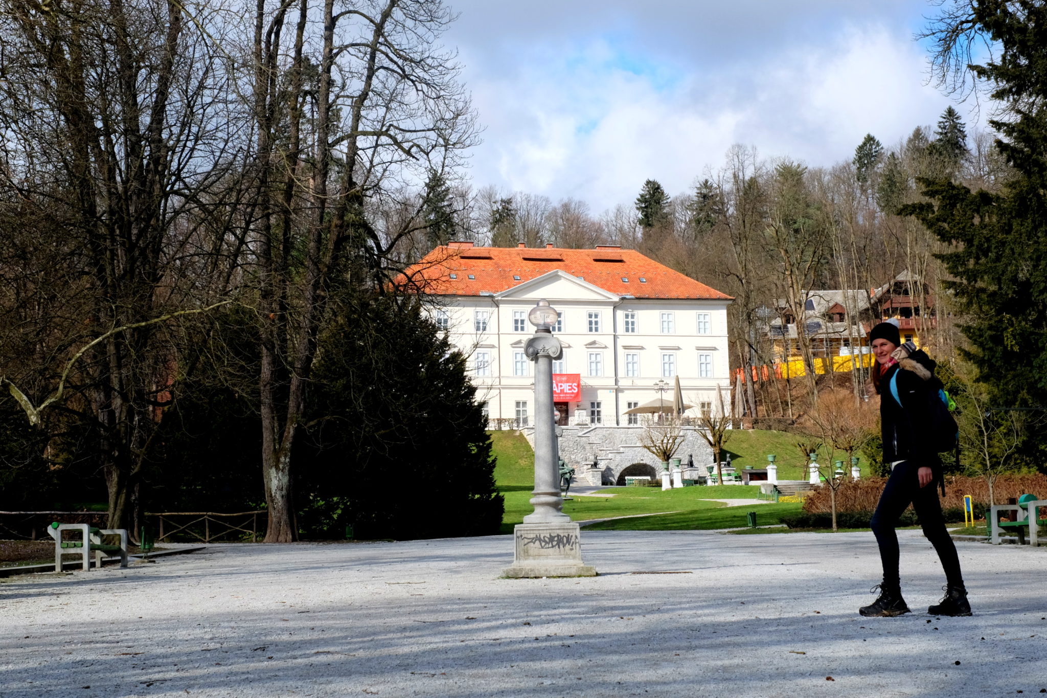 The main trail to Rožnik (Cankarjev vrh) starts behind the Tivoli Castle. It’s an easy 30-minute walk through the woods. Photo by: Exploring Slovenia.