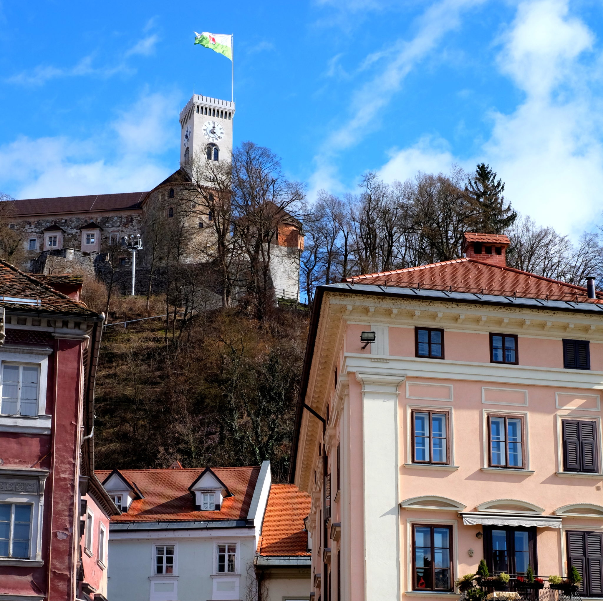 Originally a medieval fortress, Ljubljana Castle was probably built in the 11th century and rebuilt in the 12th century, but it wasn’t until the 15th century that it acquired its present outline. Photo by: Exploring Slovenia.