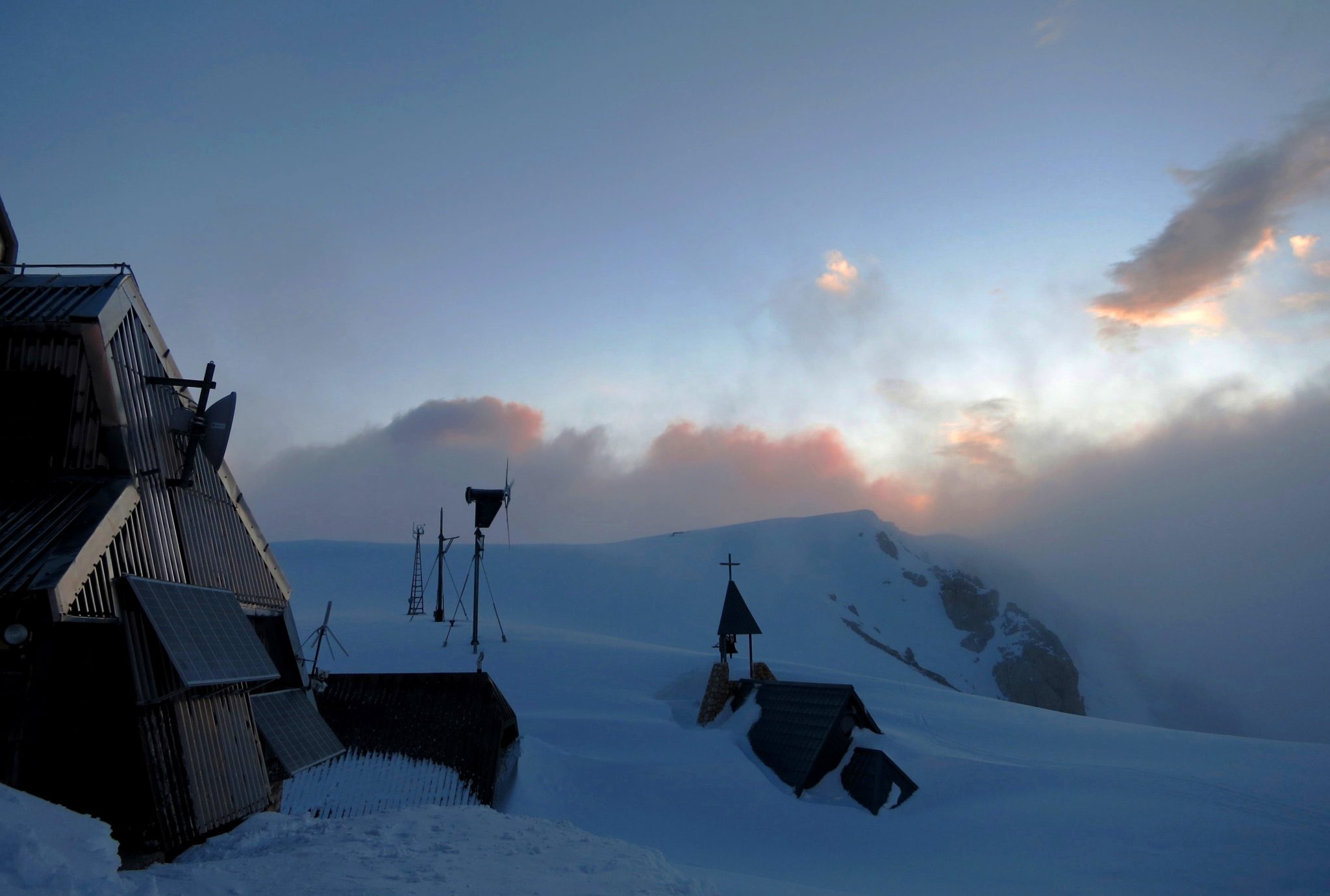 At the Triglav Lodge at Kredarica, the highest mountain hut in Slovenia.