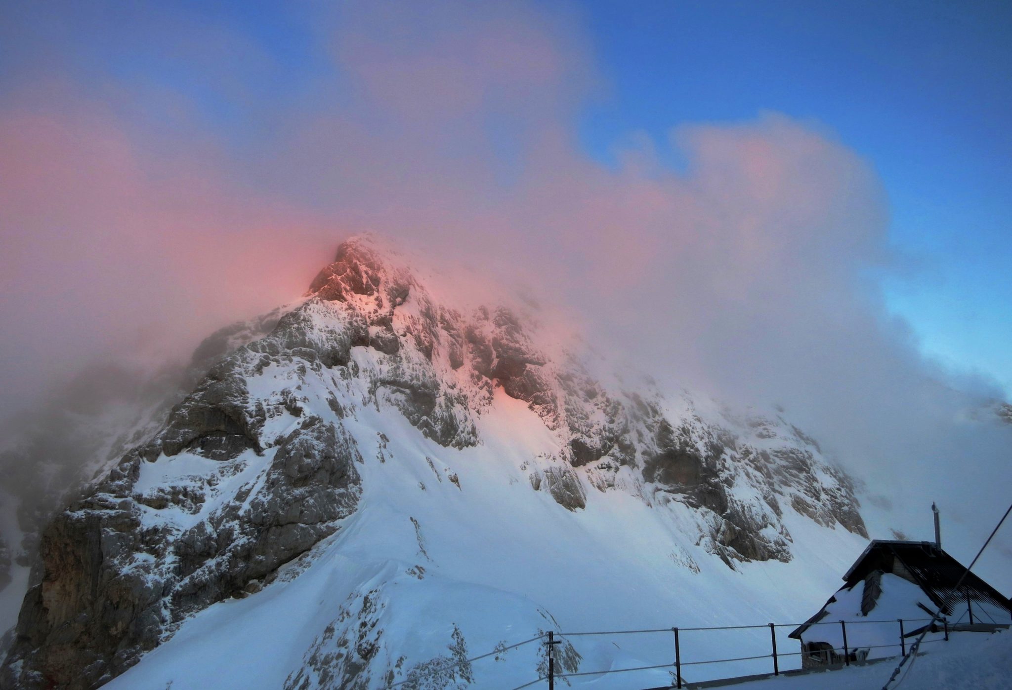 Morning brought brighter colors and more optimism for the ascent.