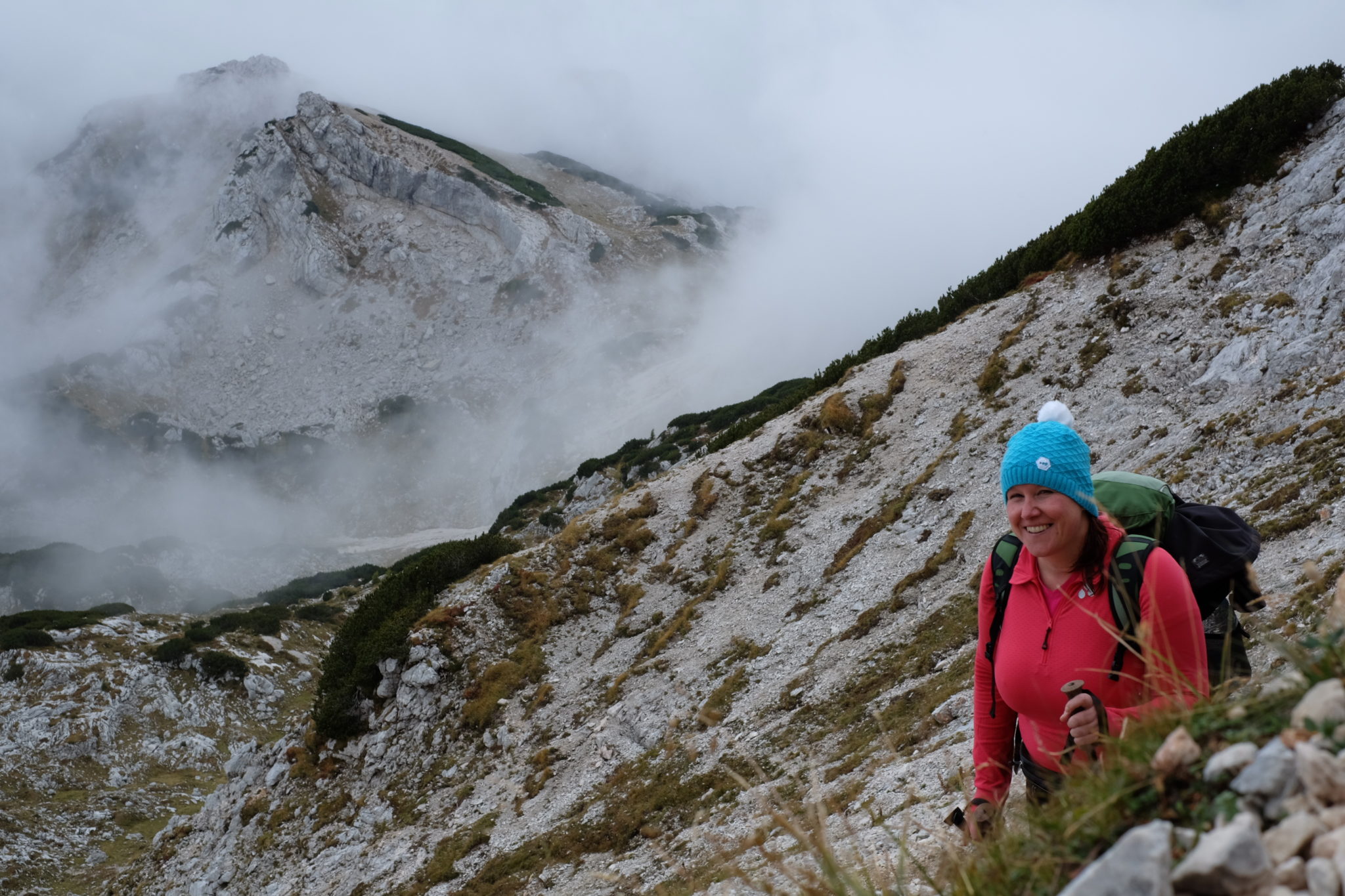 The winding trail slowly ascending over Kalvarija.