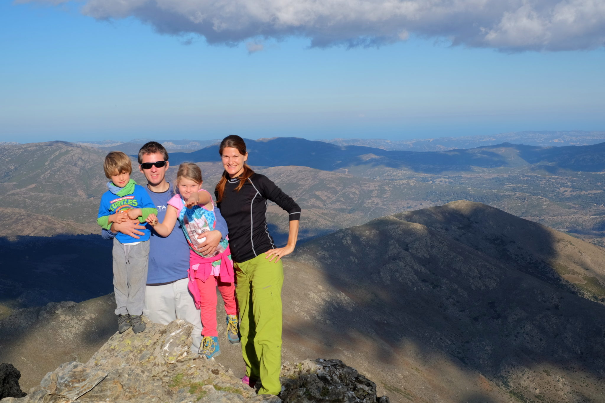 Family photo from the top of Punta La Marmora, the highest summit of Sardinia