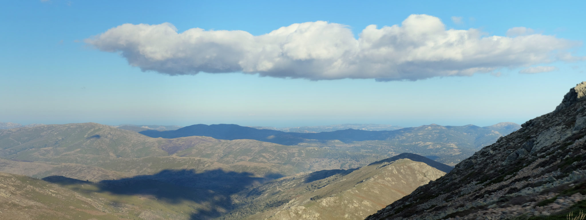 View from just below the peak of Punta La Marmora, the highest summit of Sardinia 