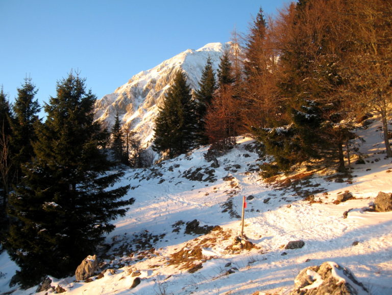 Storžič from the trail to Bašeljski vrh; photo by Exploring Slovenia