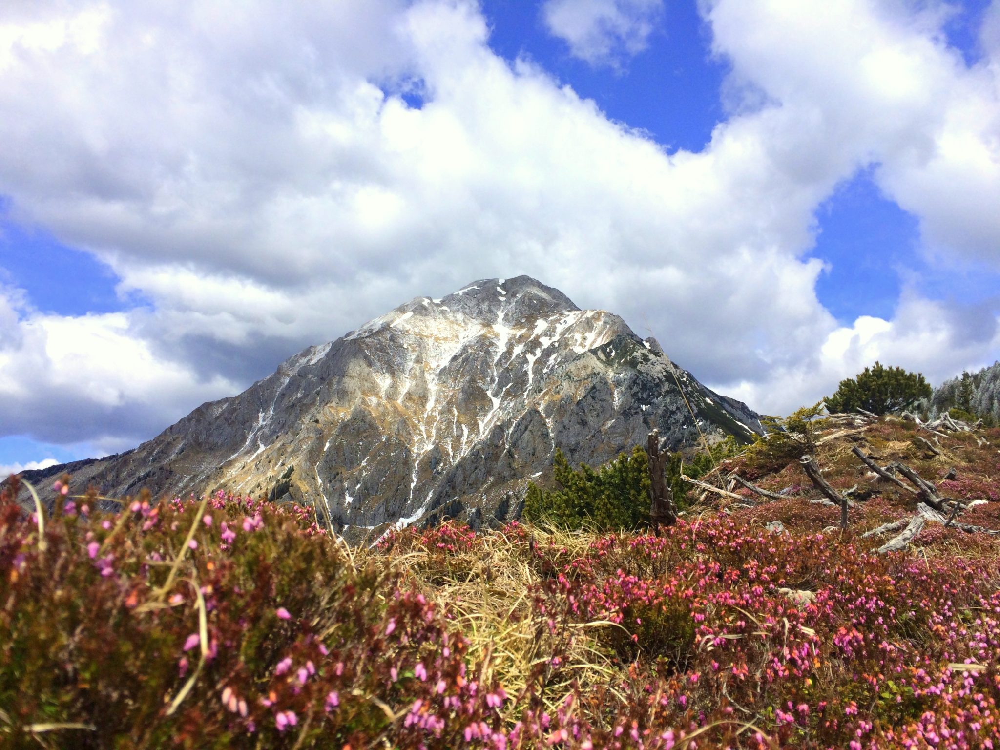 Storžič from the trail to Bašeljski vrh; photo by Exploring Slovenia