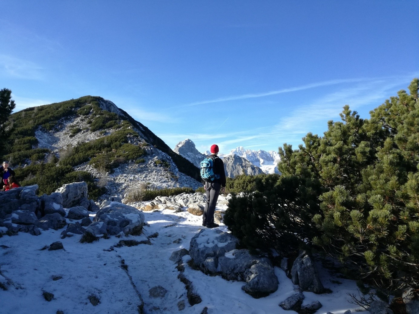 After the Blejska hut at the Lipanca valley, the trail puts on a scenic note revealing amazing views of Triglav and other grand mountains in the Julian Alps