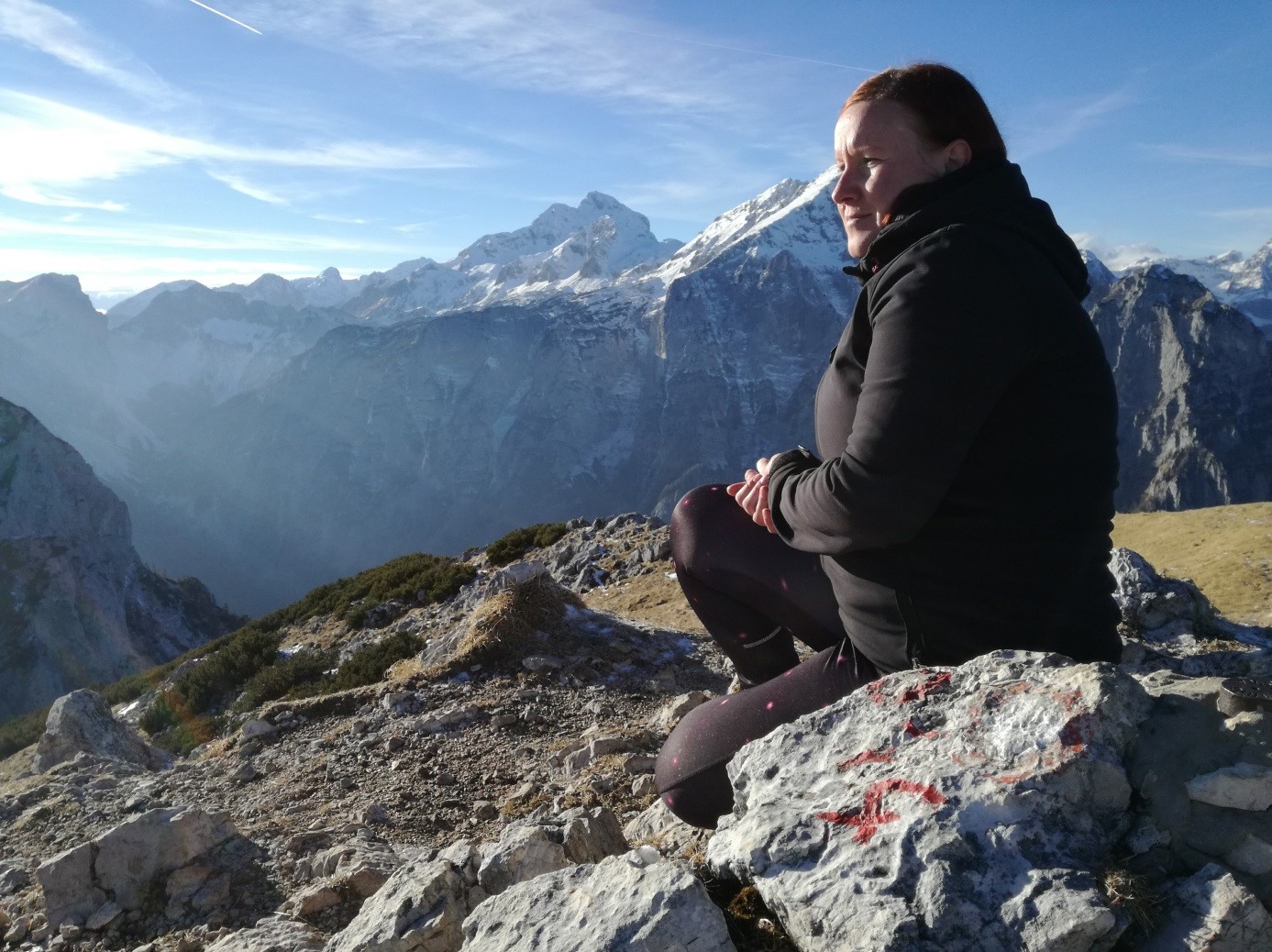 A nice day to be in the mountains. At the top Debela peč.