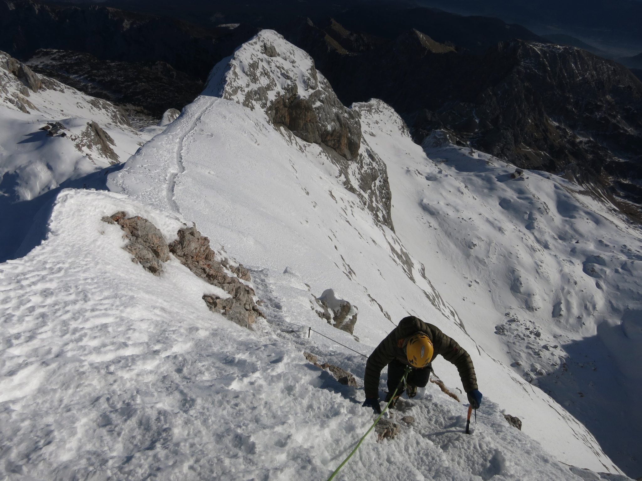 A climber on the way to Triglav, Slovenia.