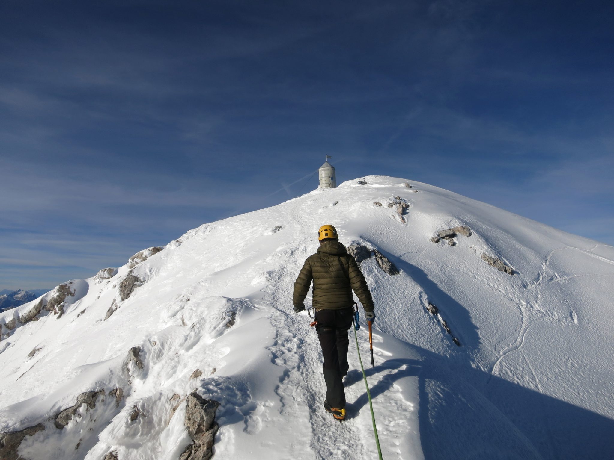 A climber on the way to Triglav, Slovenia.