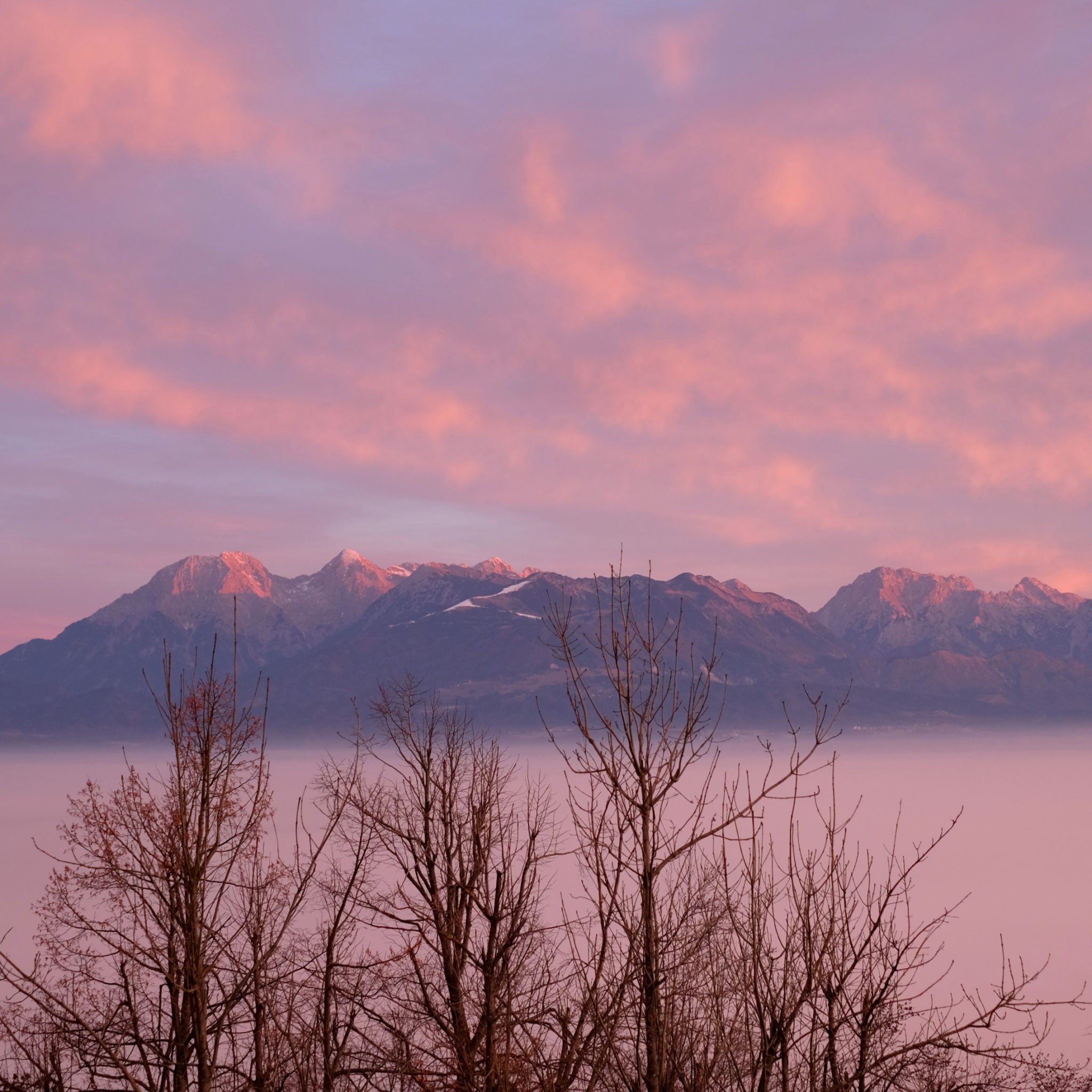 Kamnik-Savinja Alps from Šmarna Gorain the morning