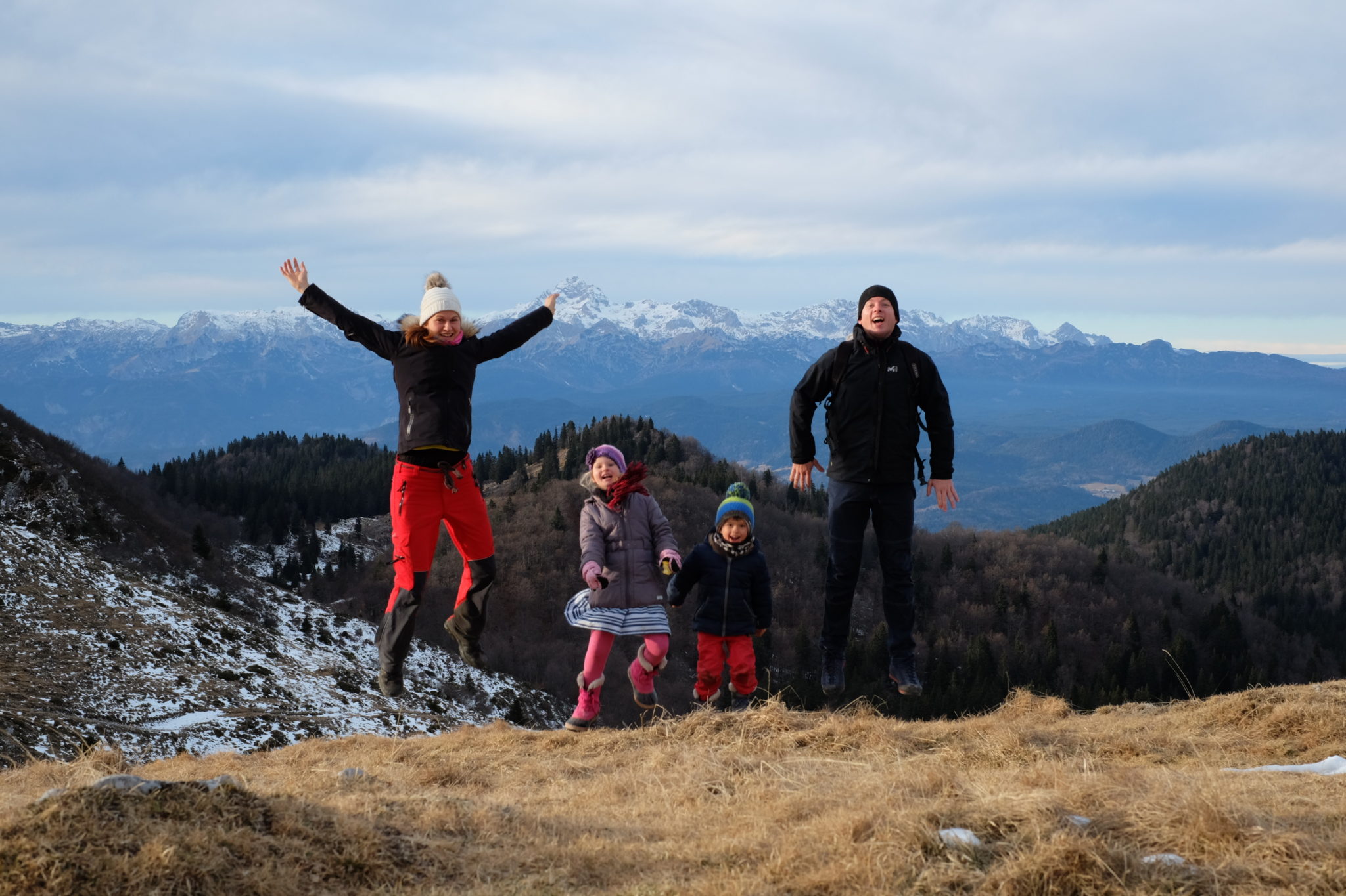 A family in the mountains, Slovenia