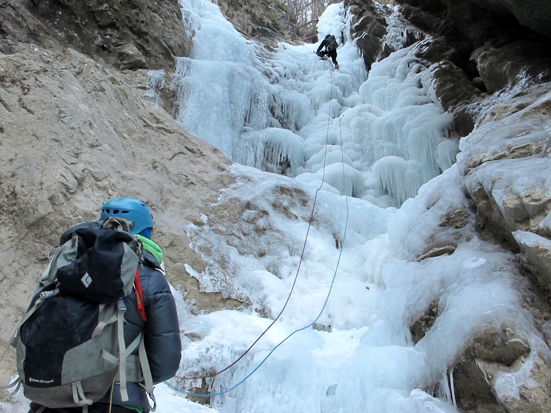 Ice climbing in the Hell Gorge