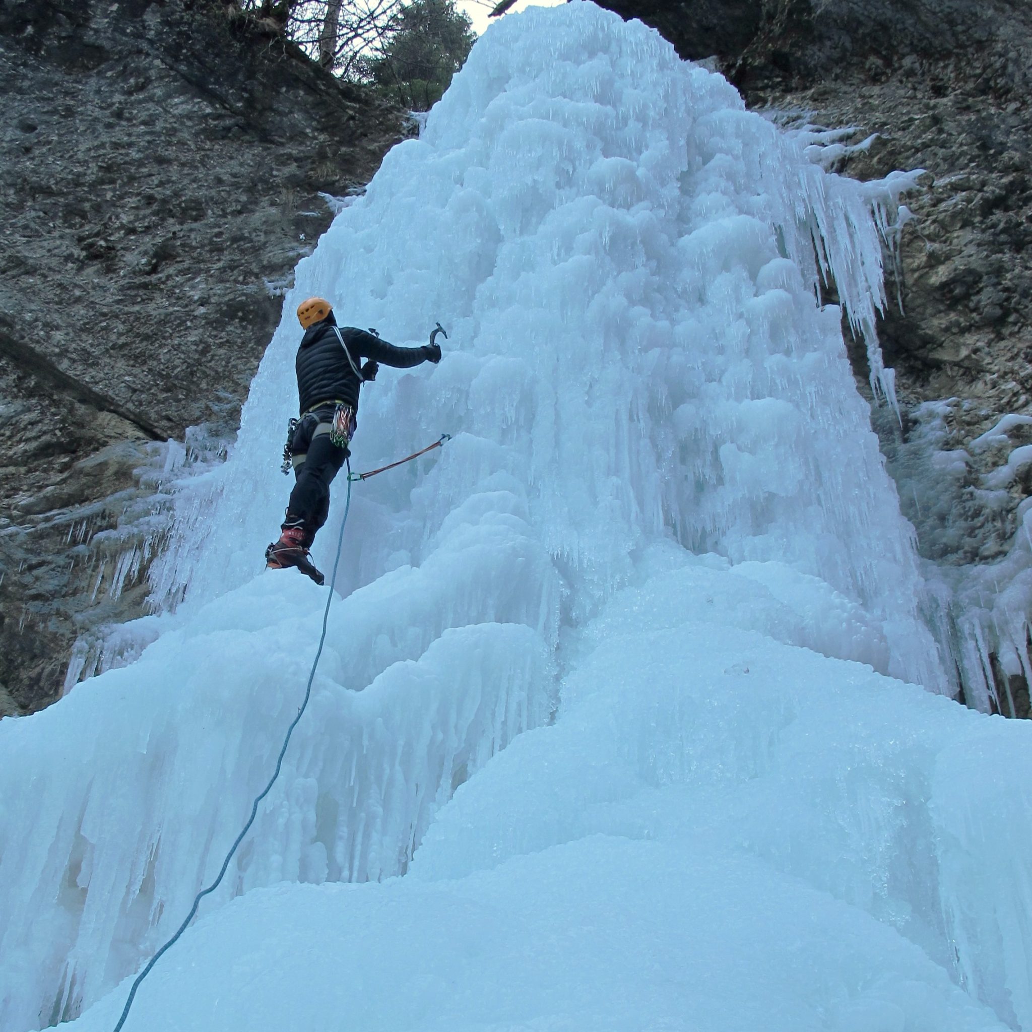 Ice climbing in the Hell Gorge