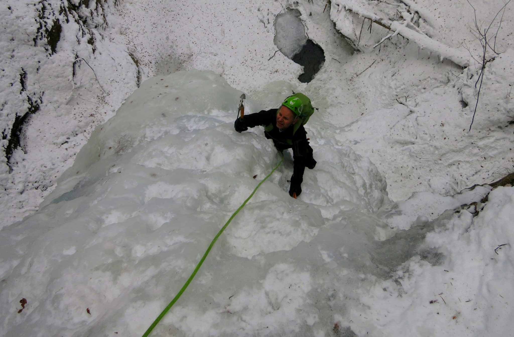 Ice climbing in the Hell Gorge