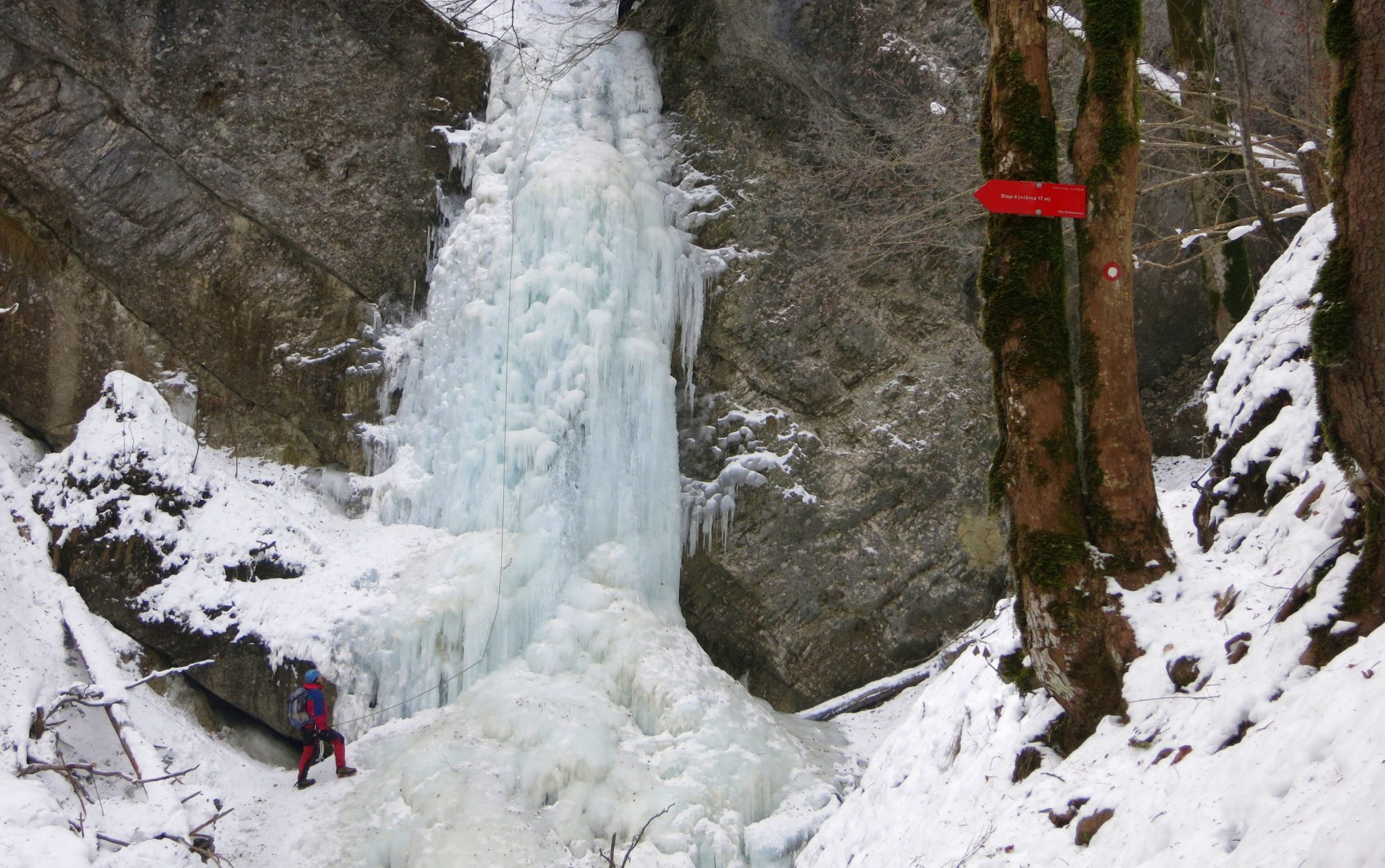 Ice climbing in the Hell Gorge