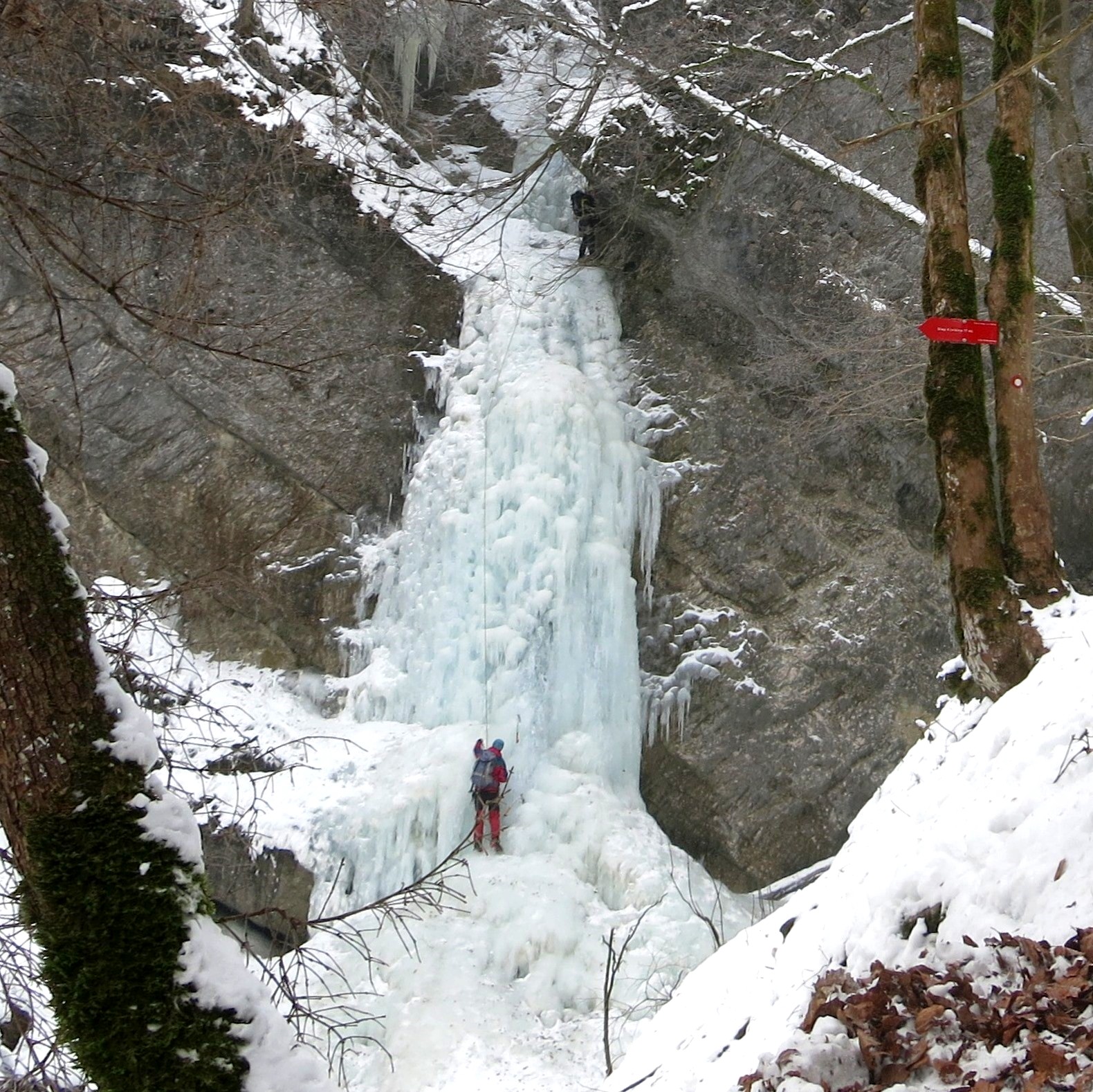 Ice climbing in the Hell Gorge