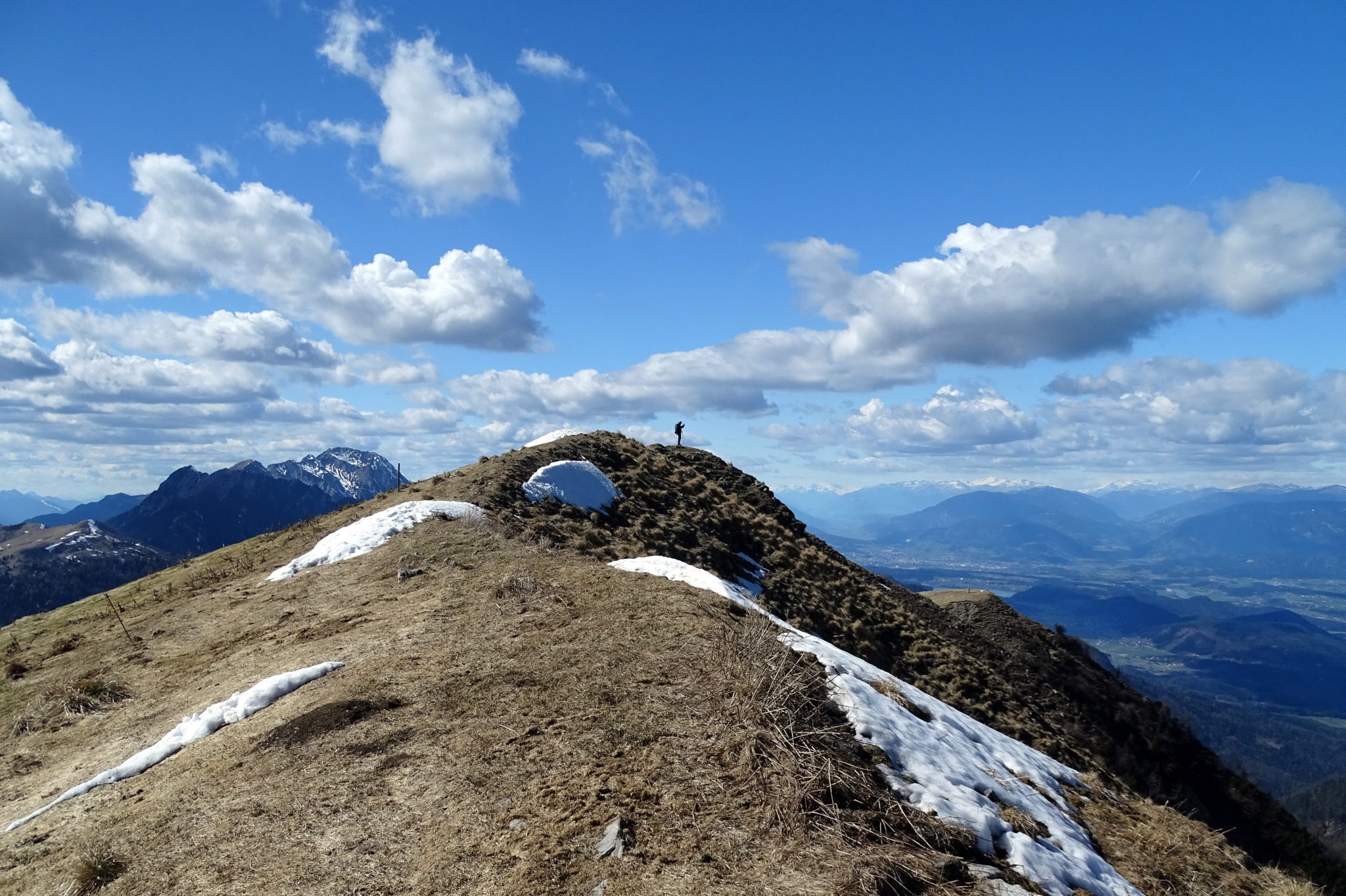 A mountaineer on the way to Golica, Slovenia