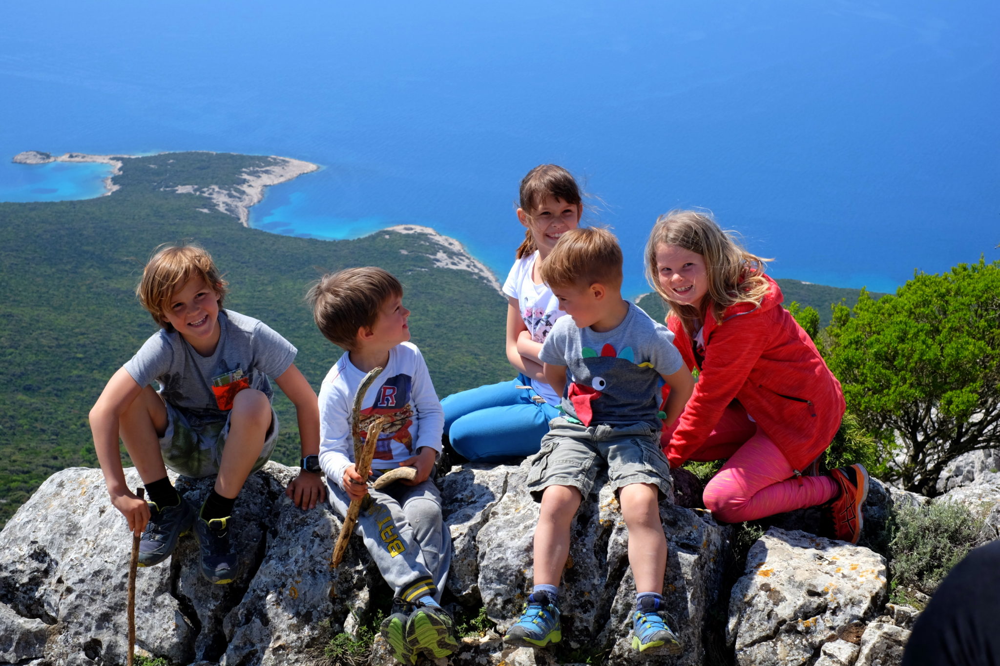 Family hiking Televrin, Lošinj, Croatia