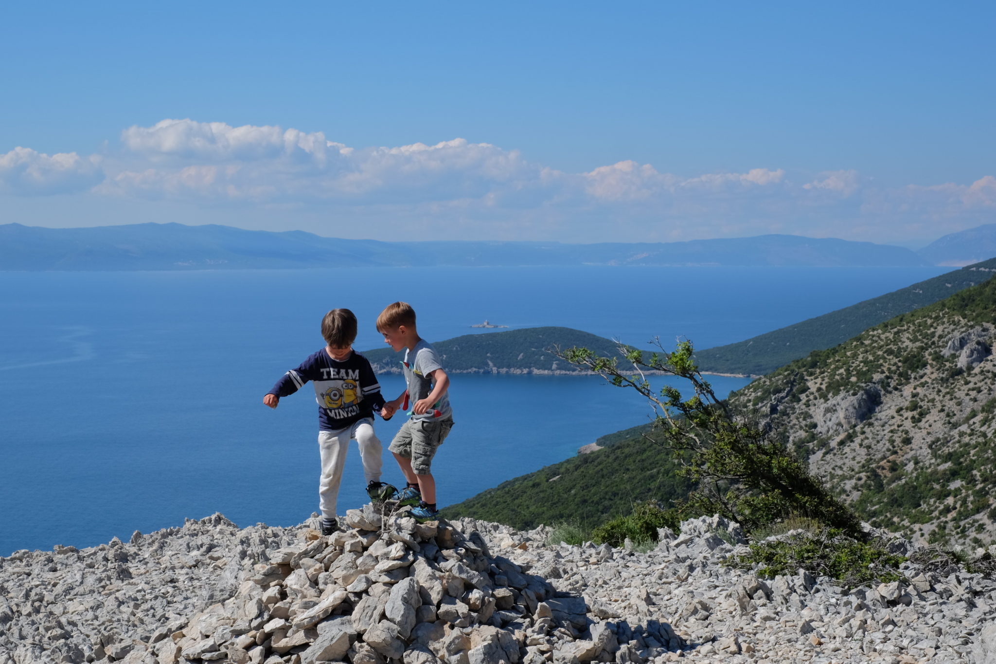 Kids having fun on the way to the Lubenice beach