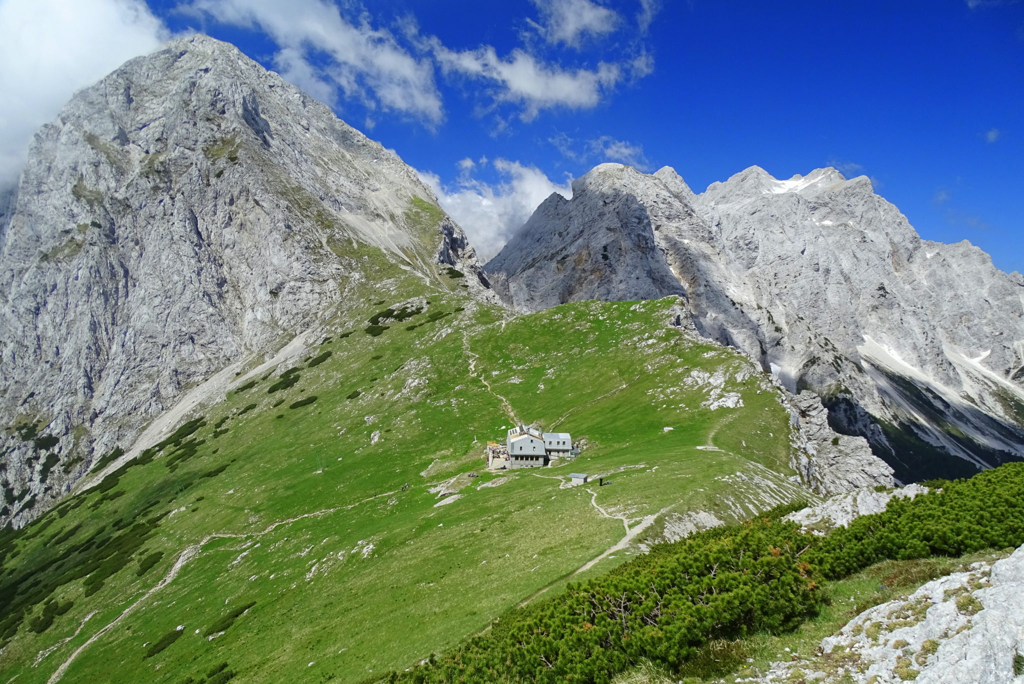 A beautiful photo of Kamniško Sedlo, an Alpine meadow in the Slovenian Alps