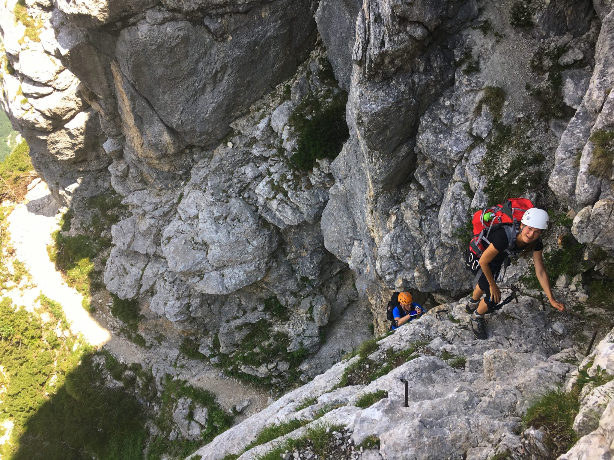 The hardest part of the Prag route - a 20-meter vertical climb.