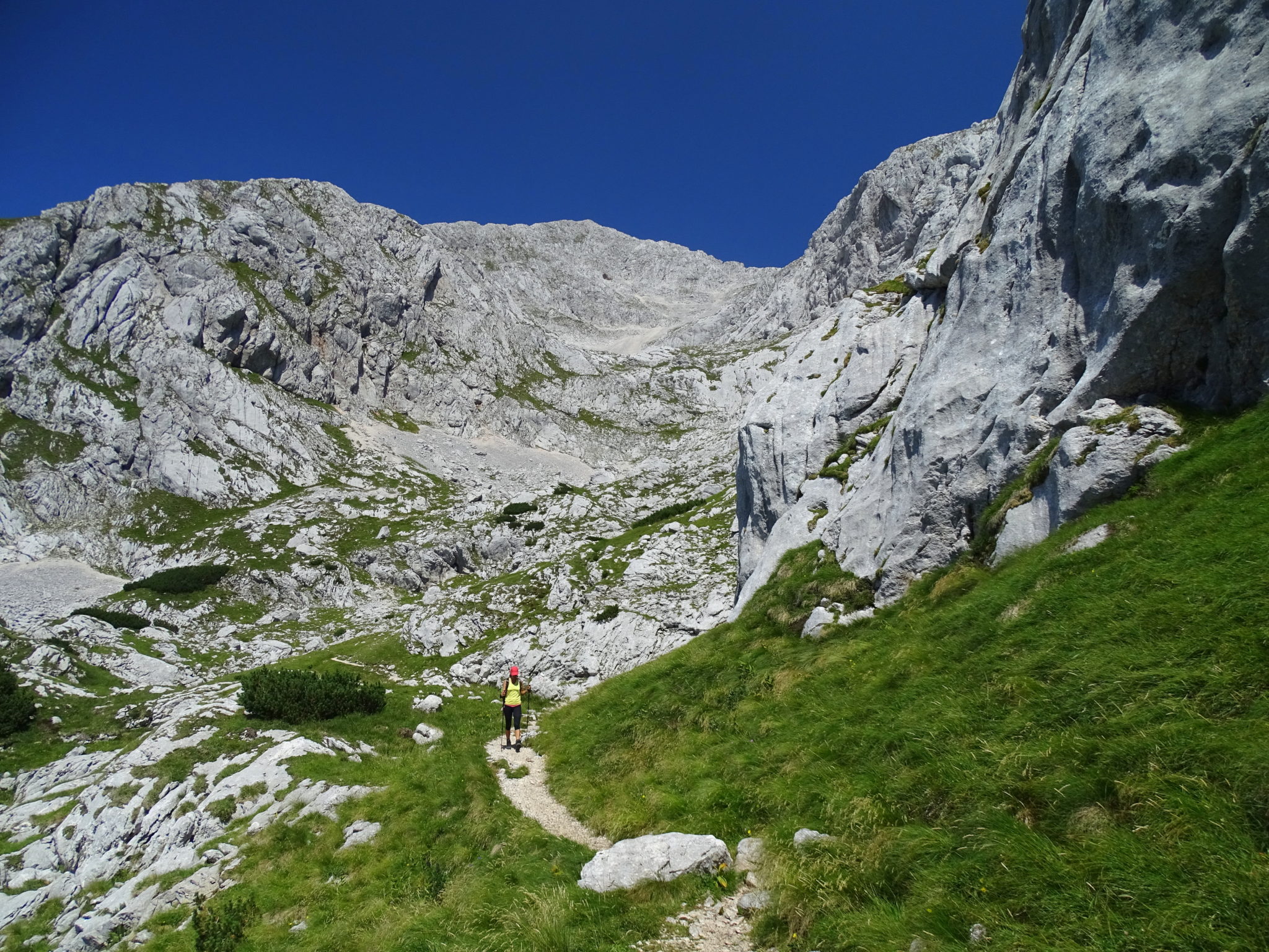 Returning from Grintovec, the highest mountain in the Kamnik-Savinja Alps