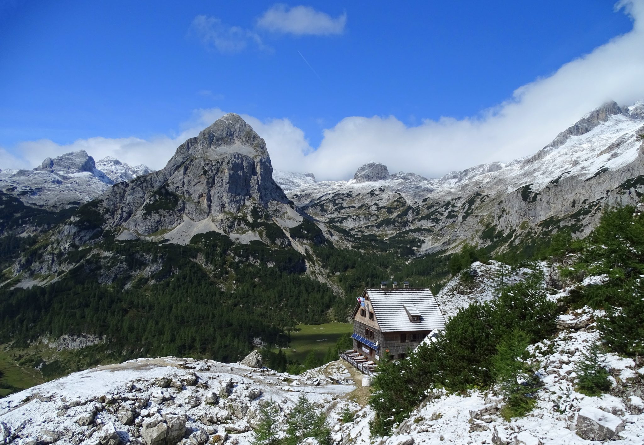 Vodnik Hut in Triglav National Park, Slovenia