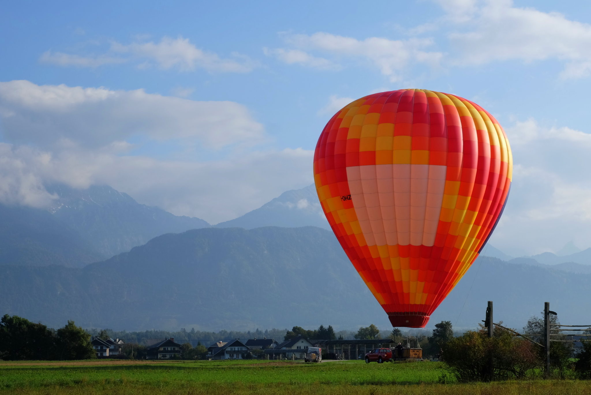 Hot air balloon in Slovenia