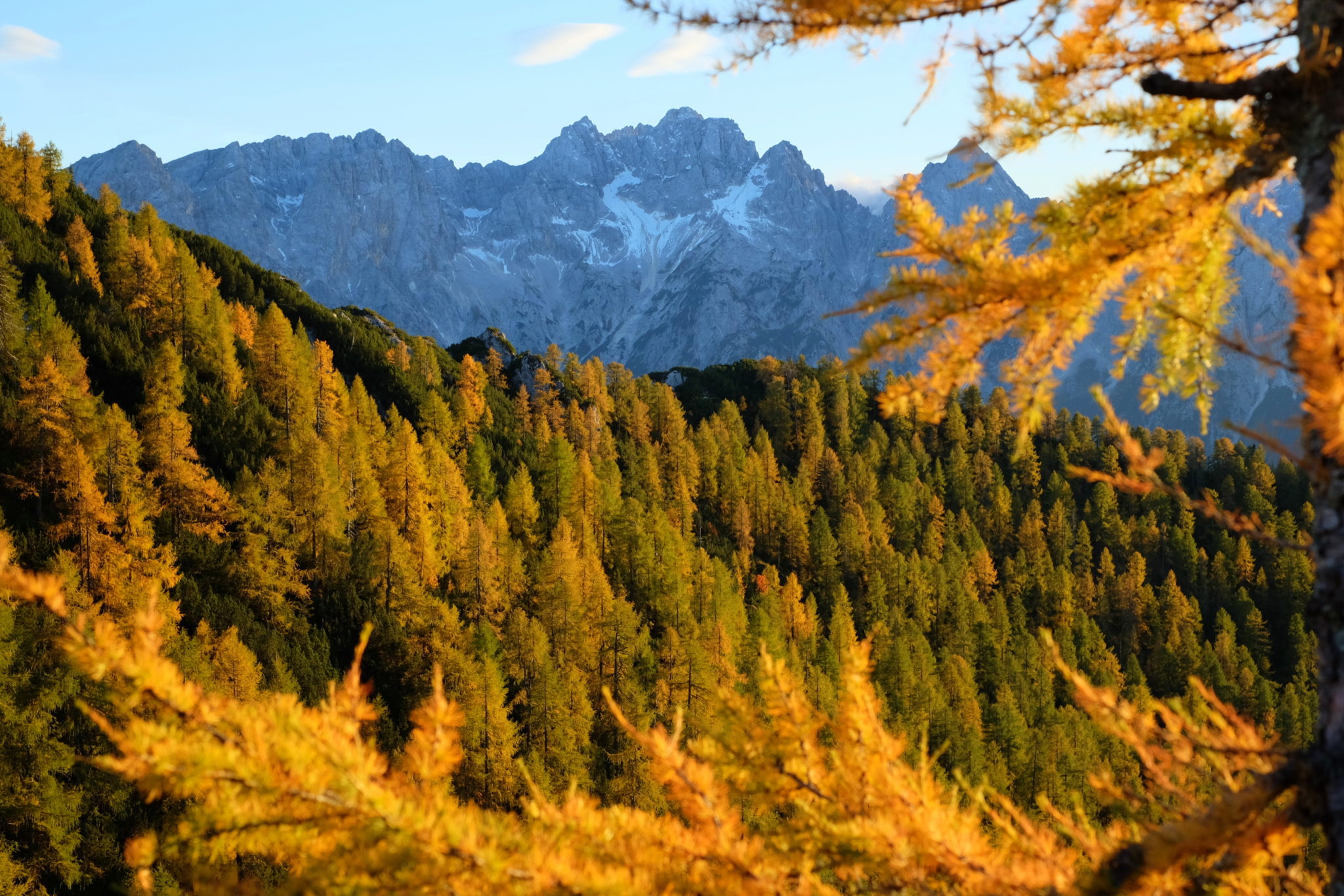 Julian Alps in fall, autumn, Slovenia, Kranjska Gora, Trupejevo Poldne