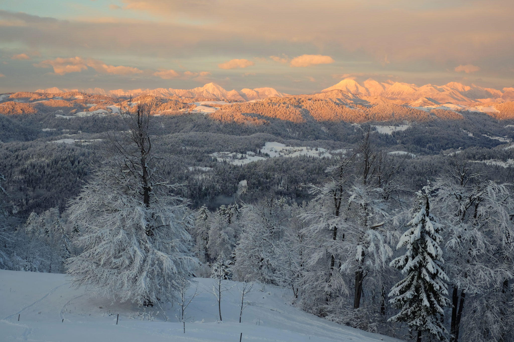 Sunset above Vrhnika, Slovenia