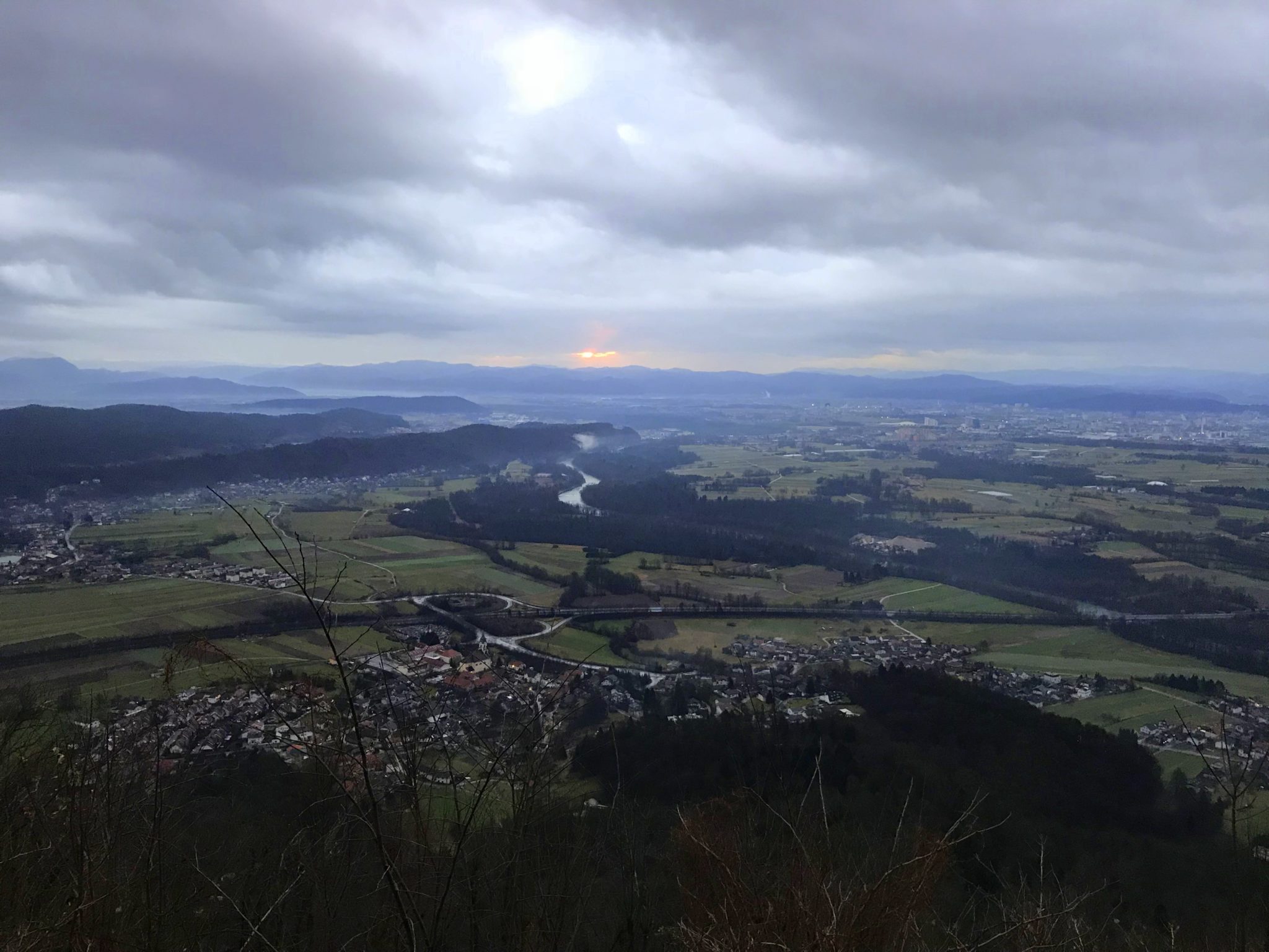 Sunrise from the rainy Šmarna gora