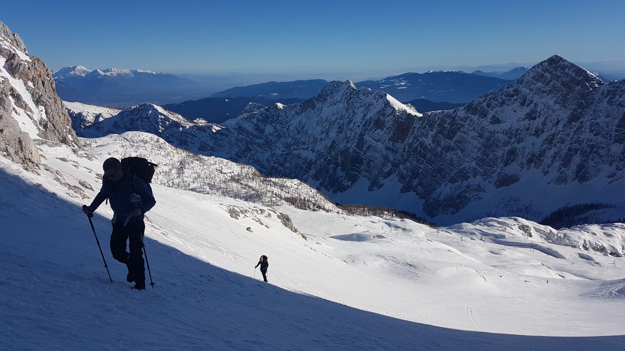 Hiking to the Kredarica Hut in winter