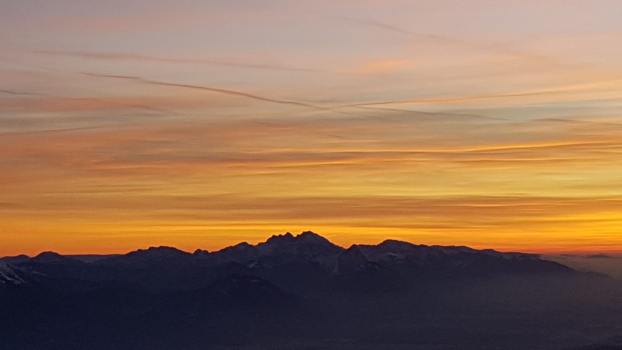 Julian Alps for sunset from Triglav, Slovenia