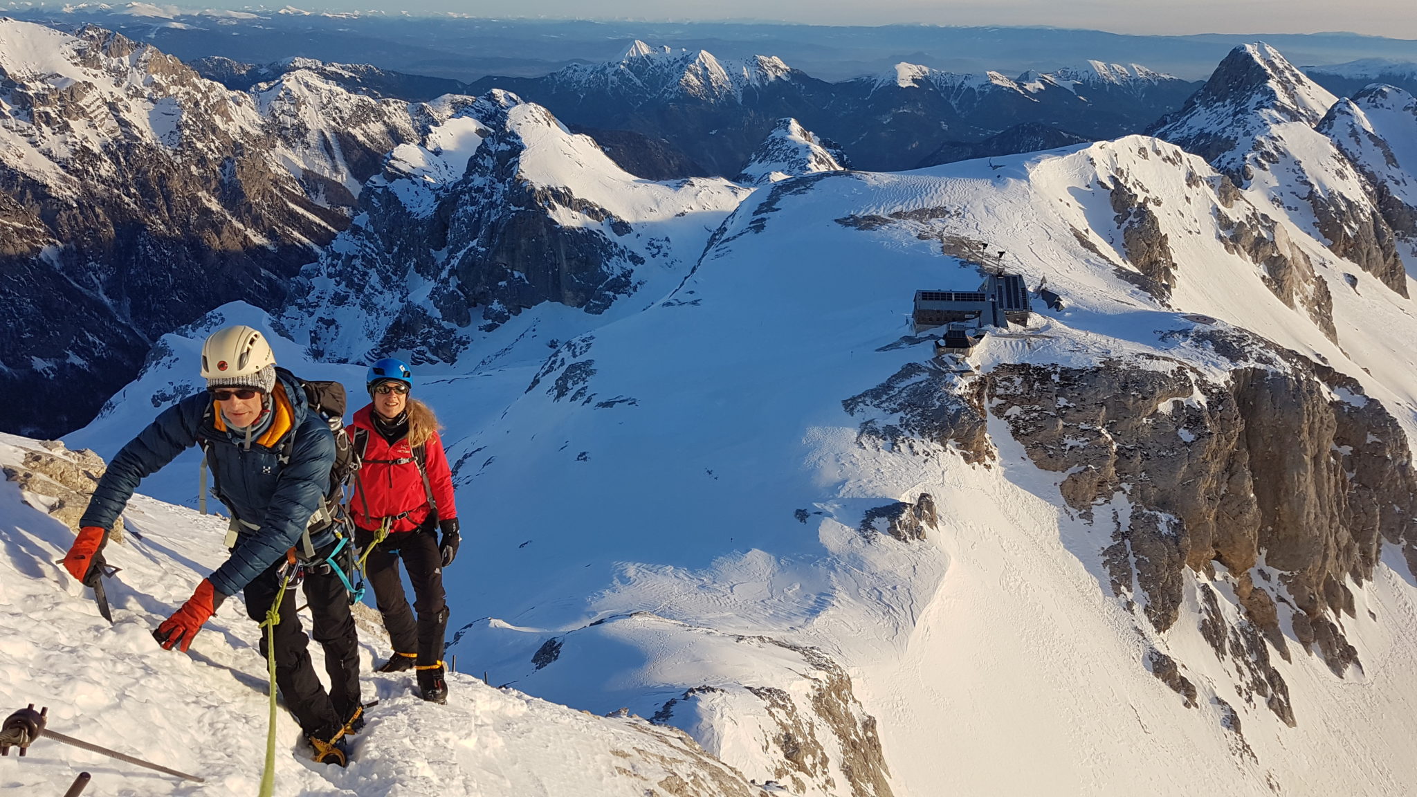 Climbing Triglav in the snow, Slovenia, Julian Alps