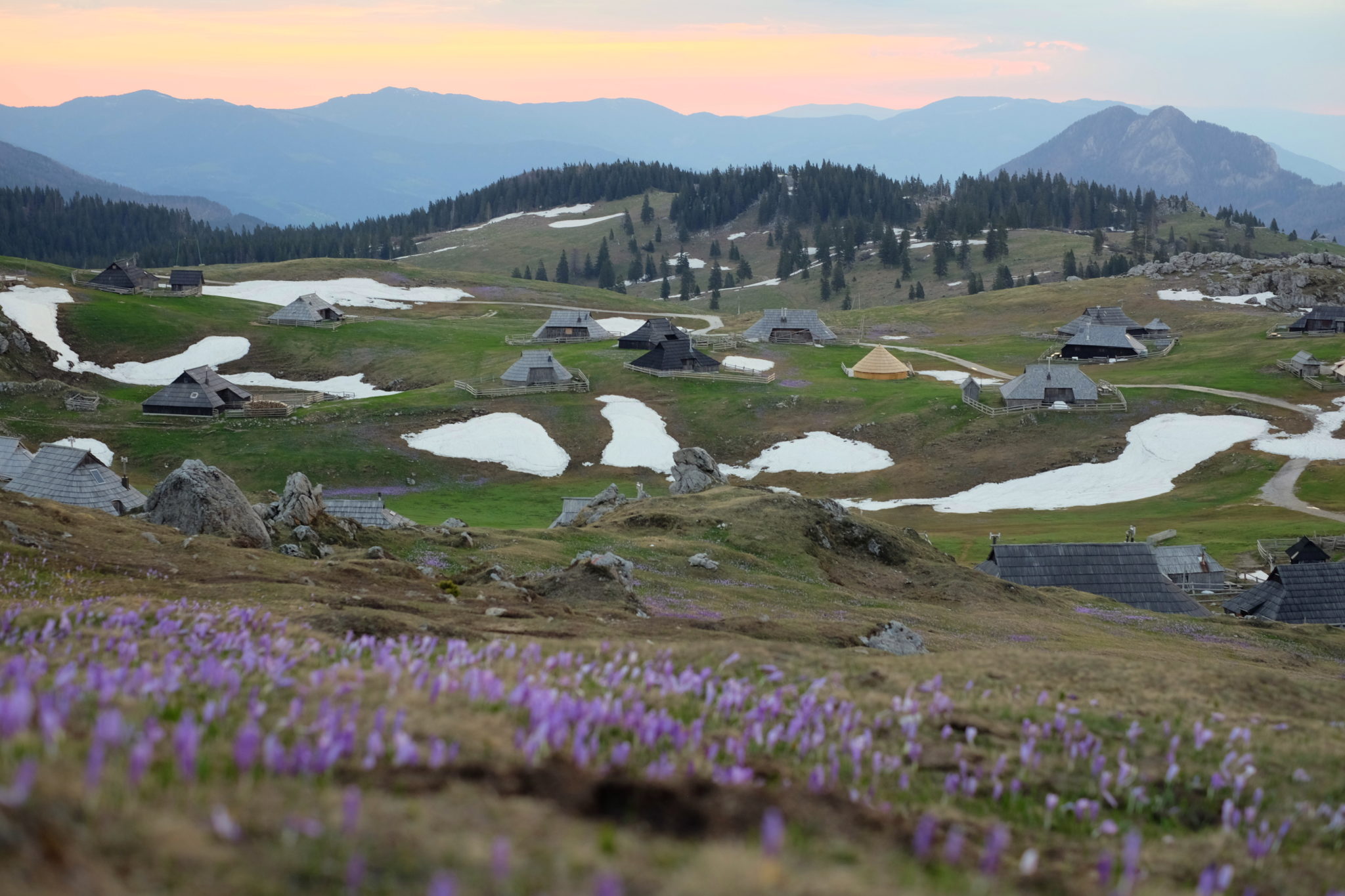 Velika Planina for sunrise