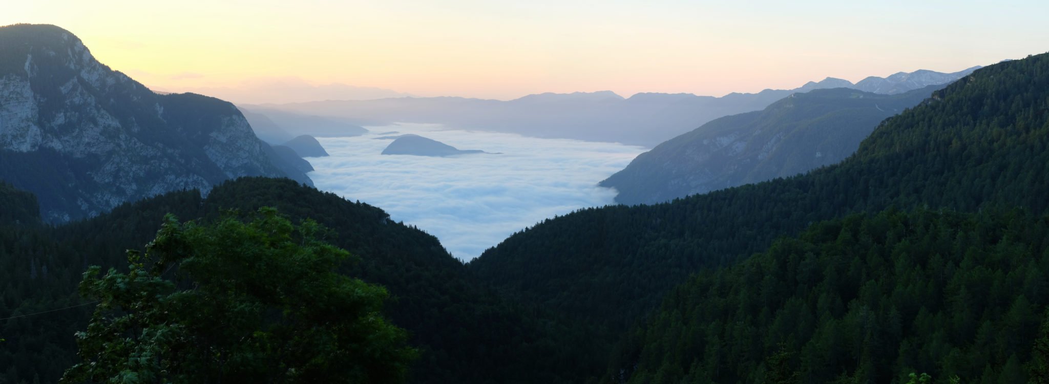 View over Lake Bohinj from Komna