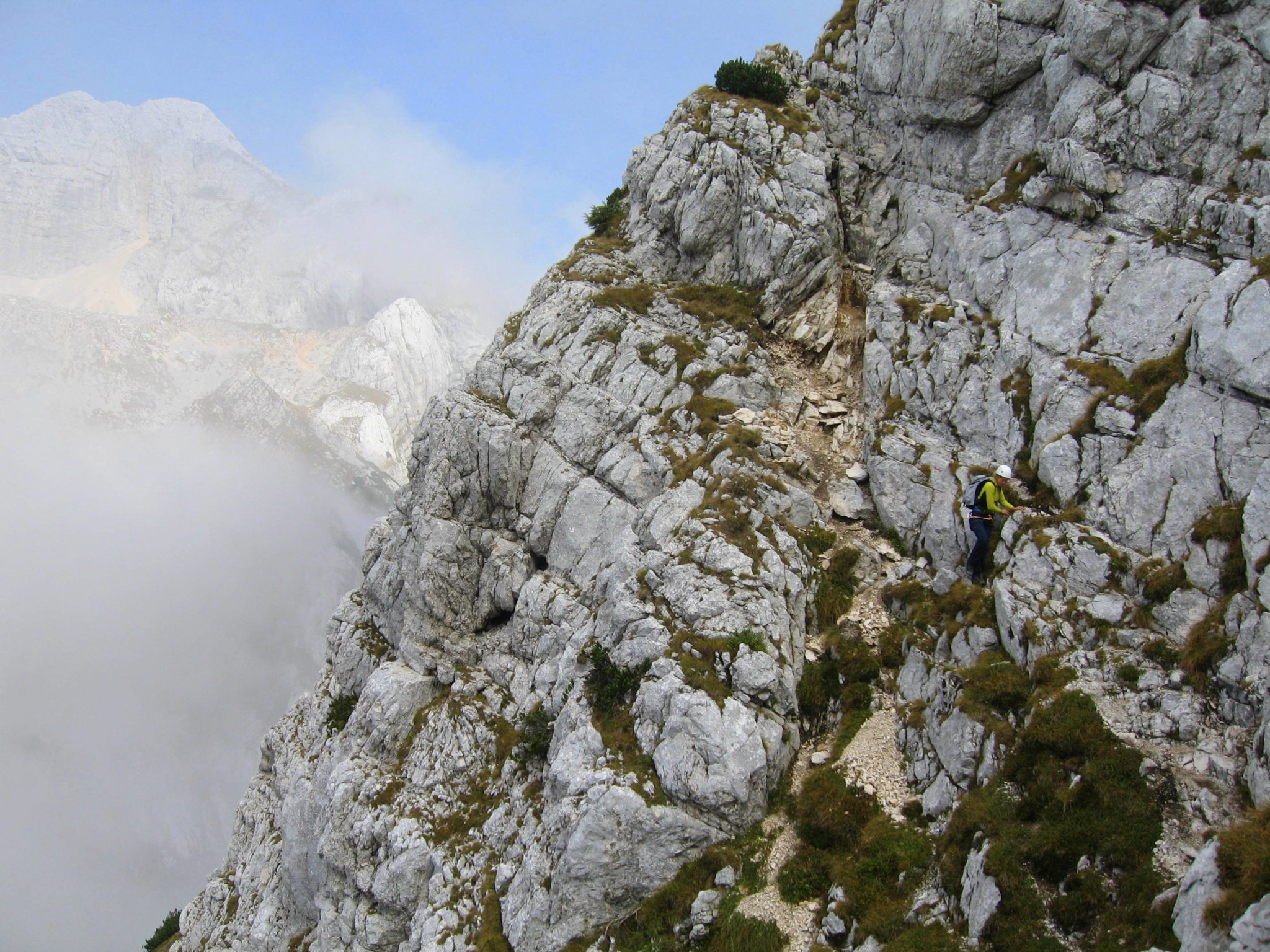 Čez Plemenice, the Bamberg Route to Triglav, crossing Triglav North Face