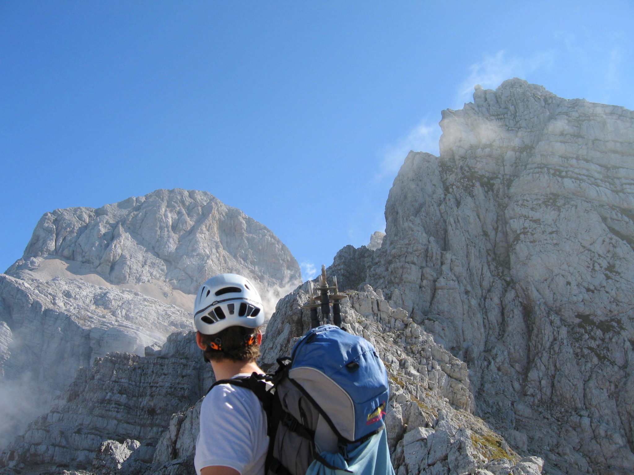 Čez Plemenice, the Bamberg Route to Triglav, crossing Triglav North Face