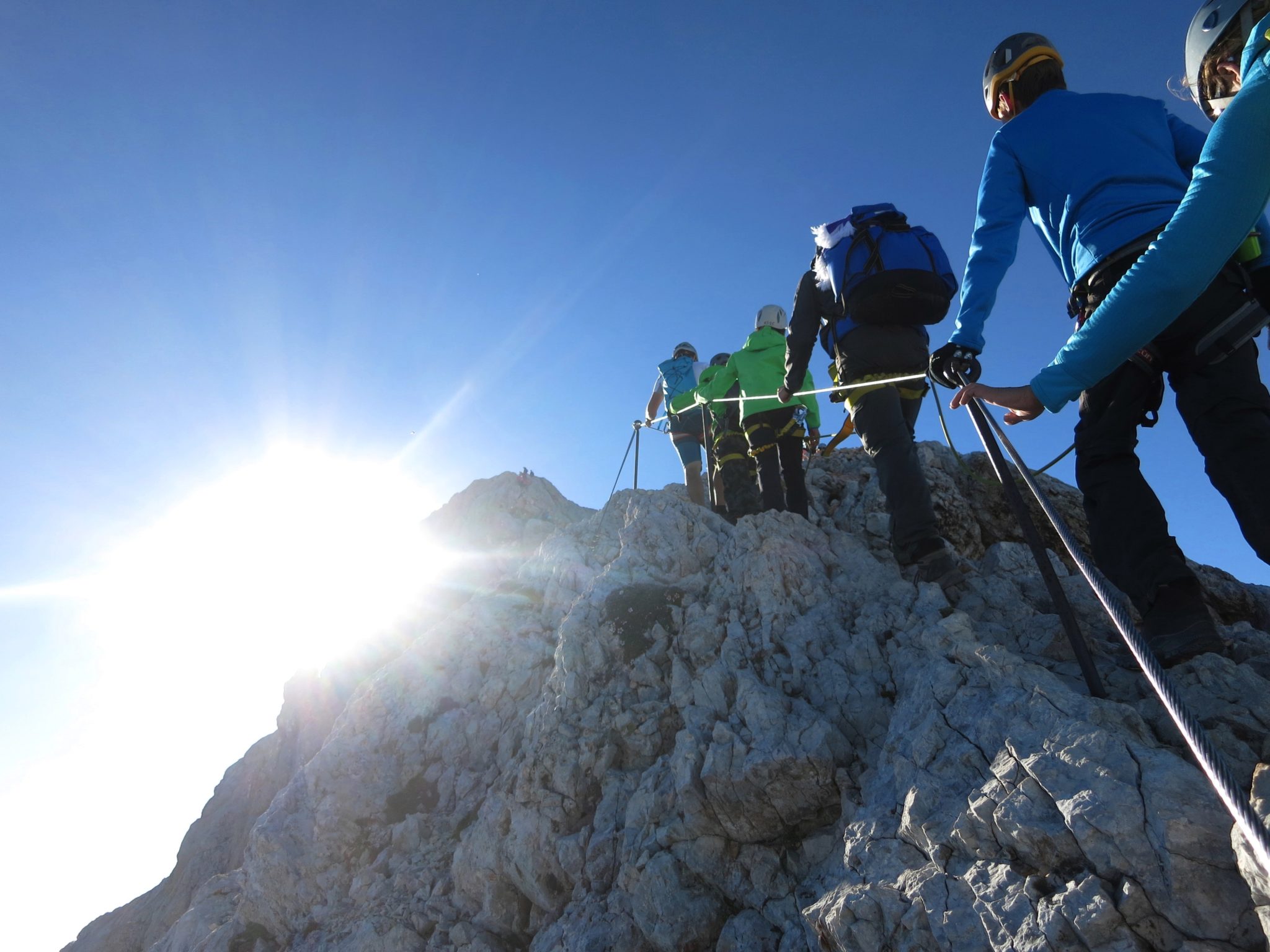 Čez Plemenice, the Bamberg Route to Triglav, crossing Triglav North Face