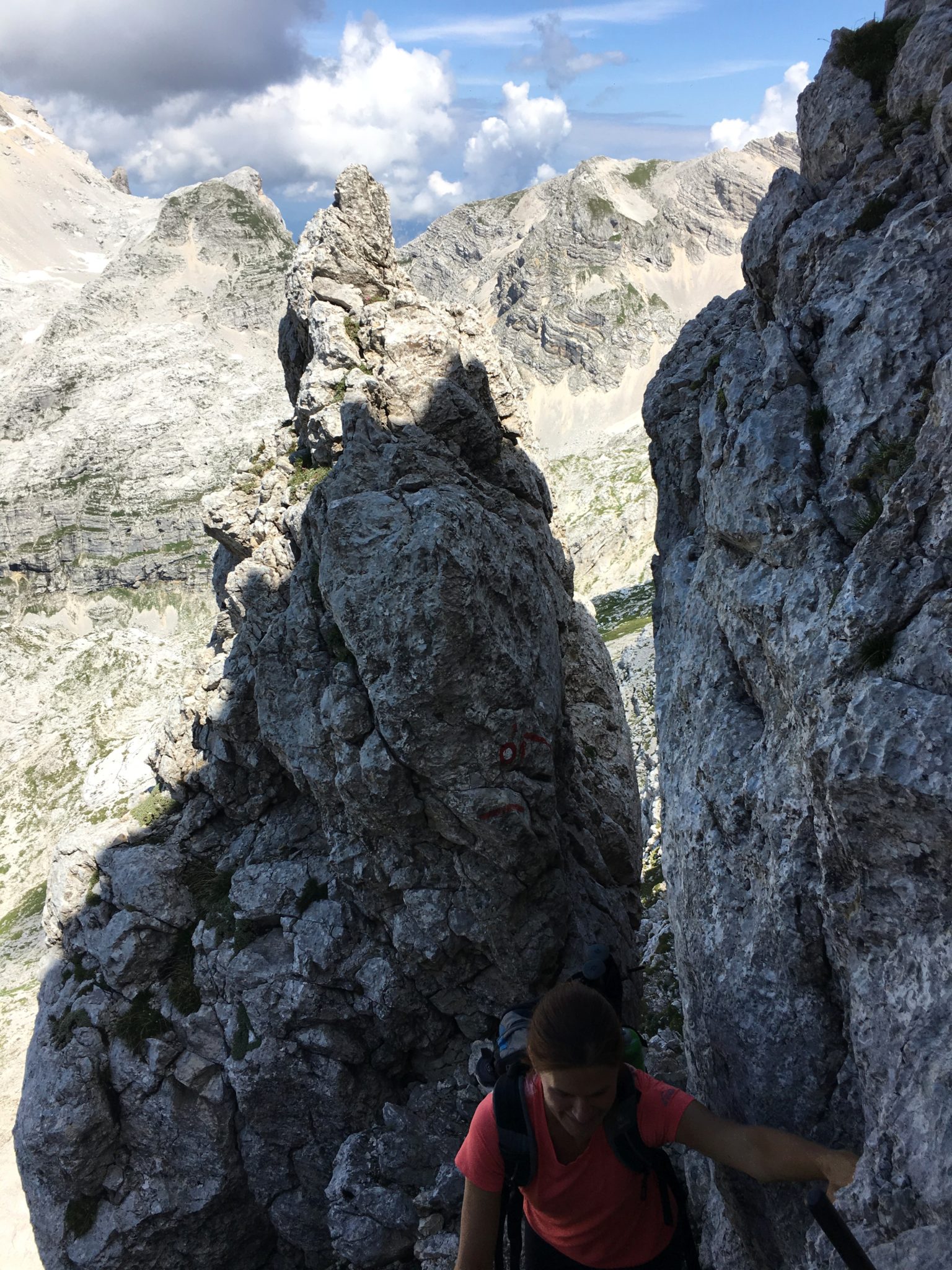 Climbing in the mountains, Bovški Gamsovec, Julian Alps, Slovenia