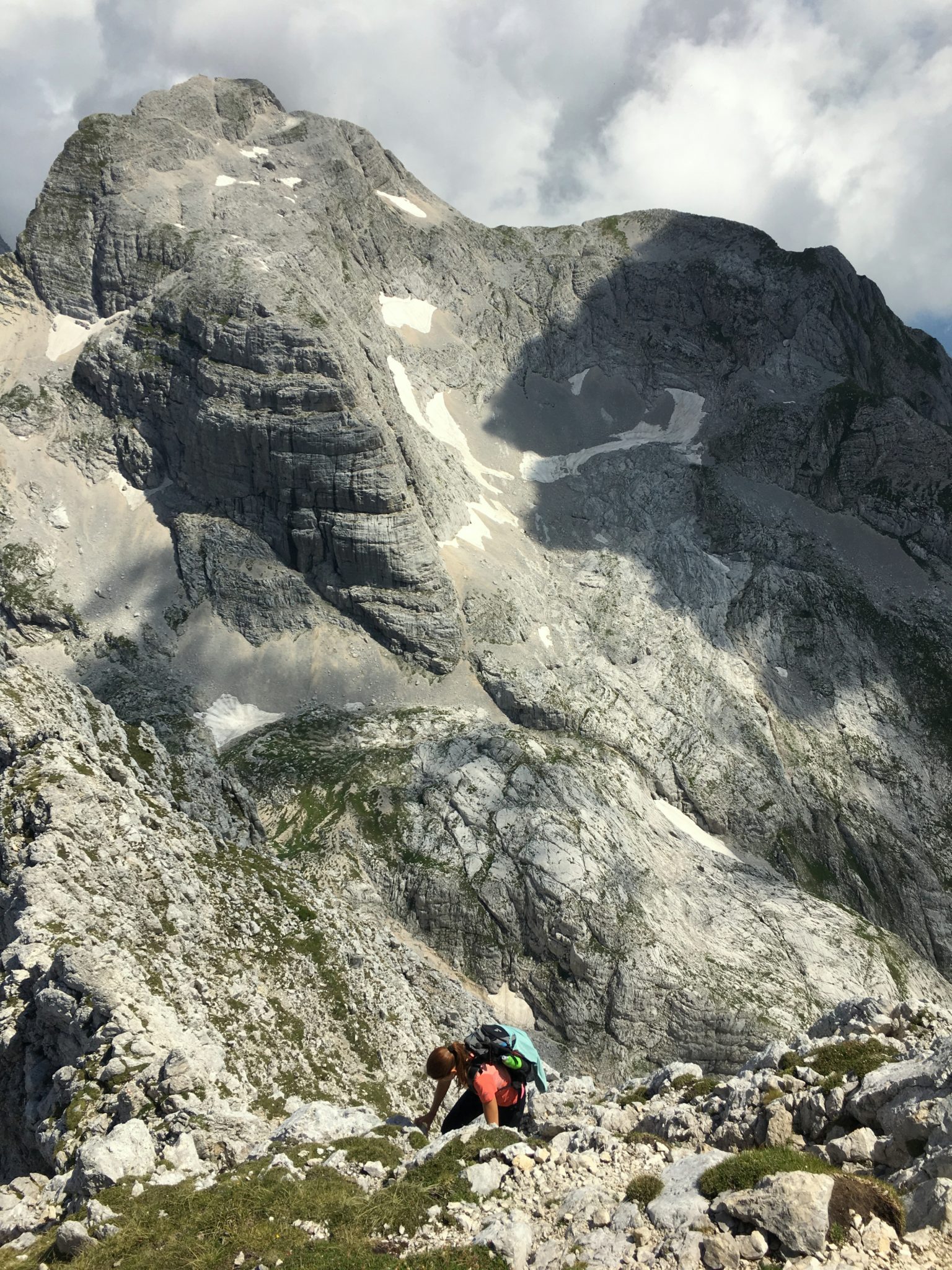 Climbing in the mountains, Bovški Gamsovec, Julian Alps, Slovenia