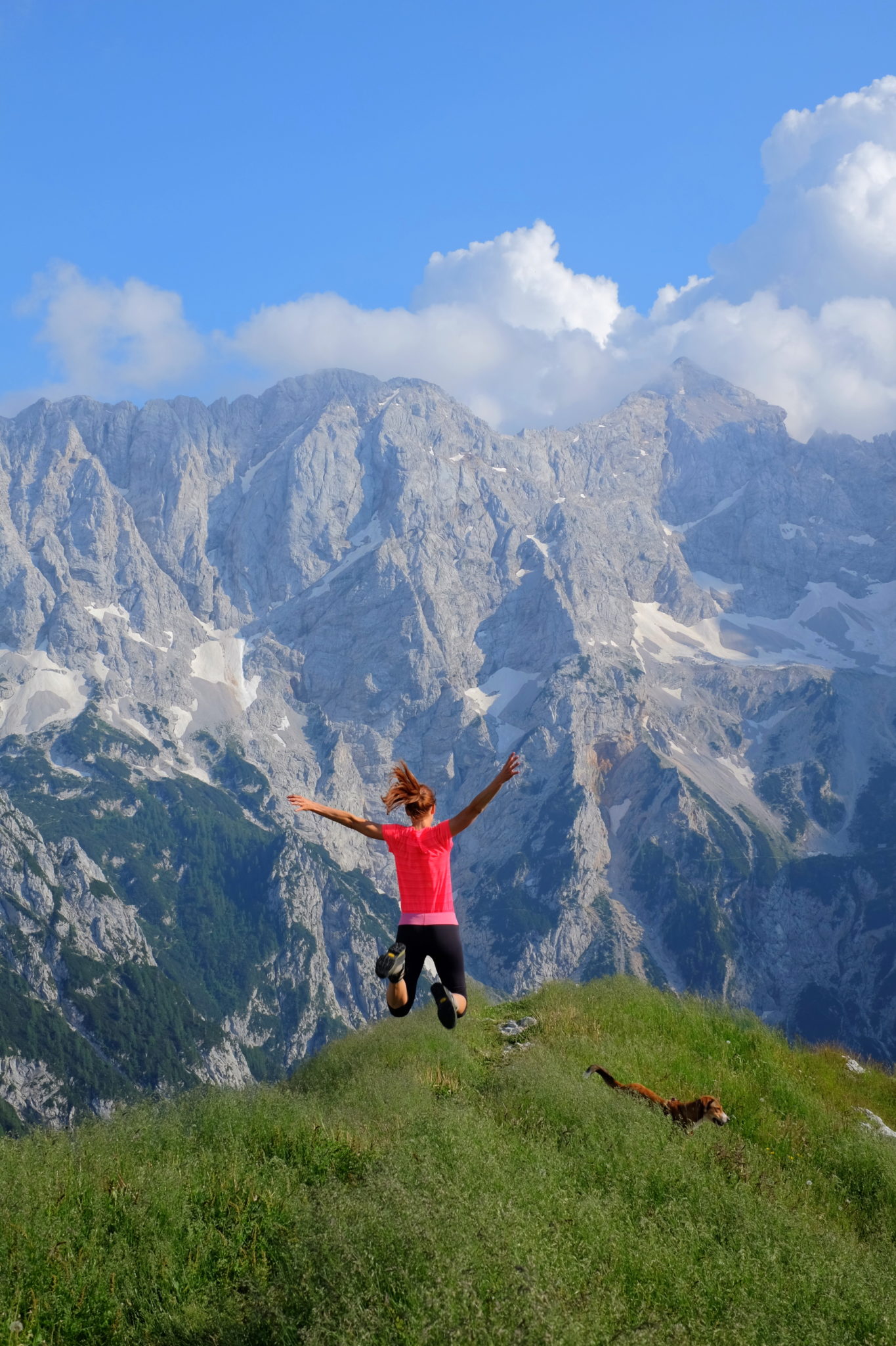 At the top of Goli Vrh, the Kamnik-Savinja Alps, Slovenia. Btw, that’s Mt. Grintovec, the highest mountain of the Kamnik-Savinja Alps, on the right.