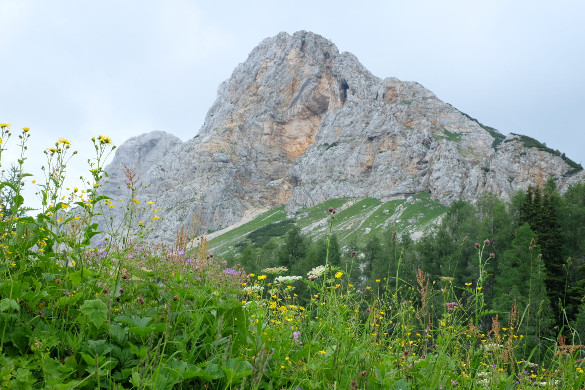 Mt. Mala Tičarica above the Double Lake, Julian Alps, Slovenia