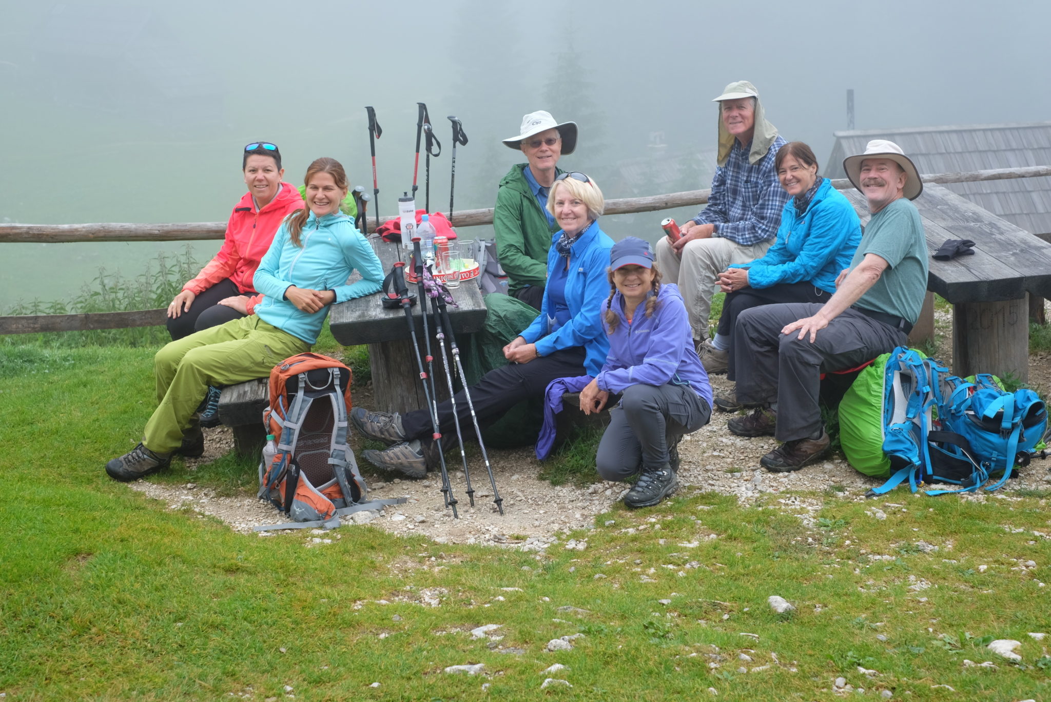 Group hike in the Julian Alps