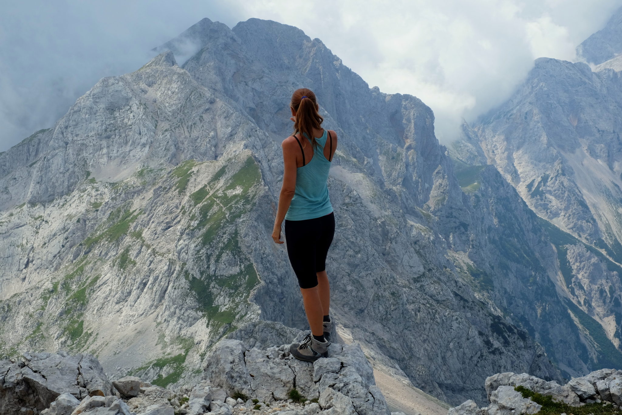 At the top of Mt. Ojstrica, Kamnik-Savinja Alps, Slovenia